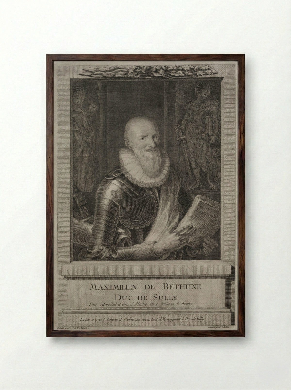 Maximilien de Bethune, Duc de Sully - Pierre Chenu - Framed Print Dark Wood