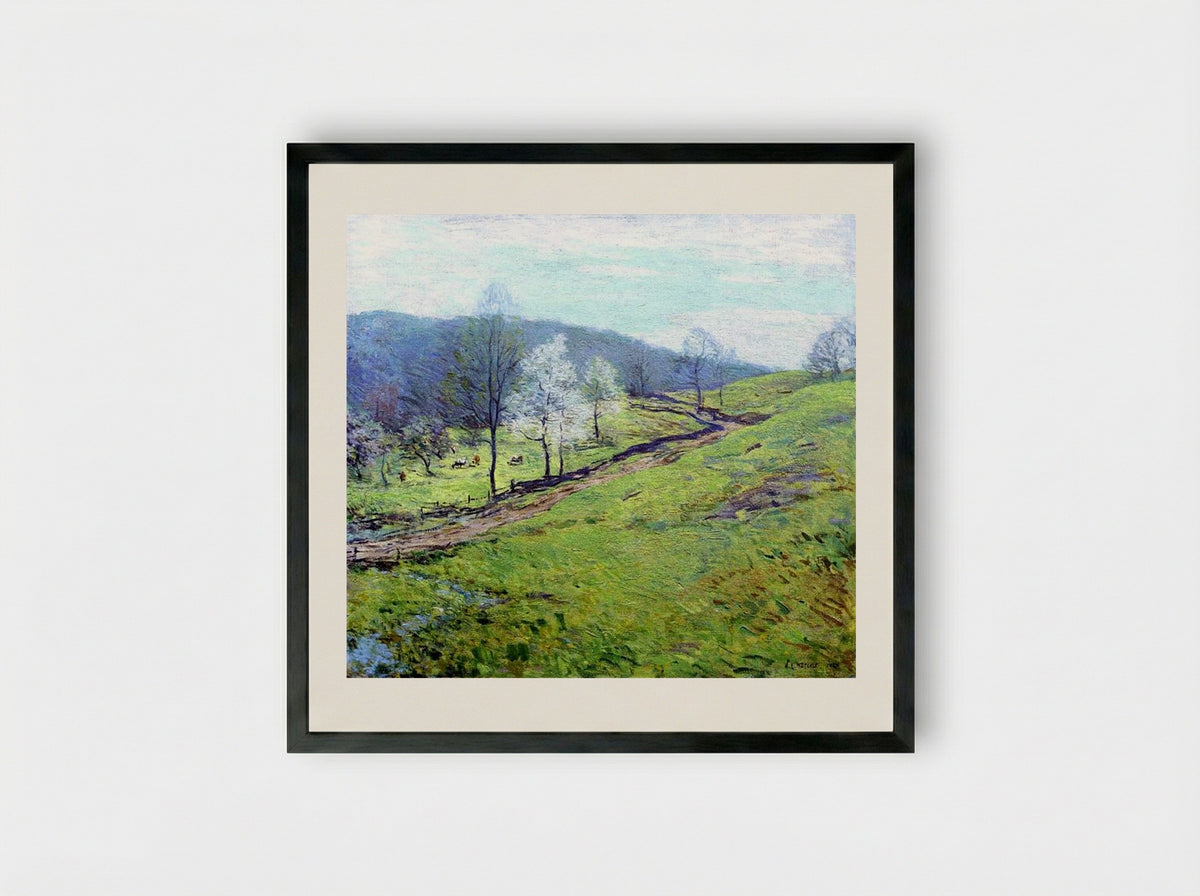 May Afternoon - Willard Metcalf - Framed Print Black