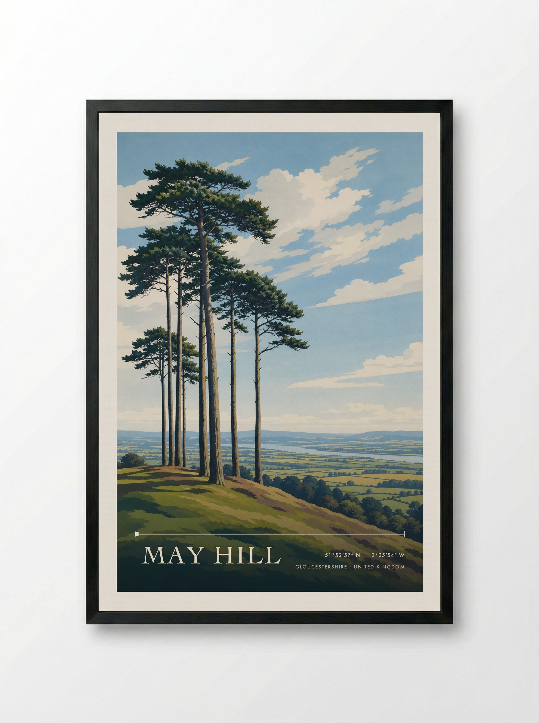 May Hill Gloucestershire United Kingdom Travel Poster - Framed Print Black