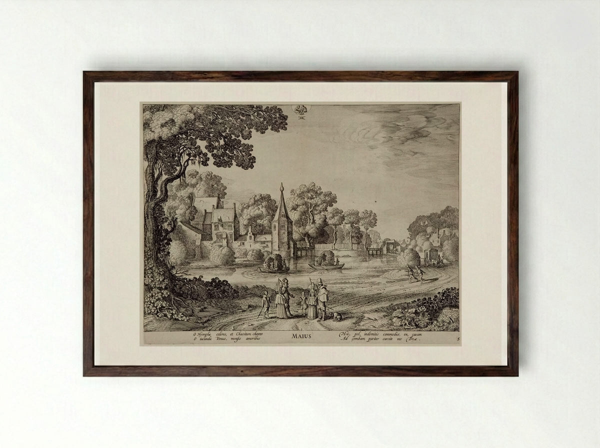 May (Maius) - Jan van de Velde II - Framed Print Dark Wood
