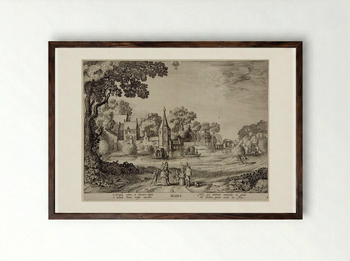May (Maius) - Jan van de Velde II - Framed Print Dark Wood