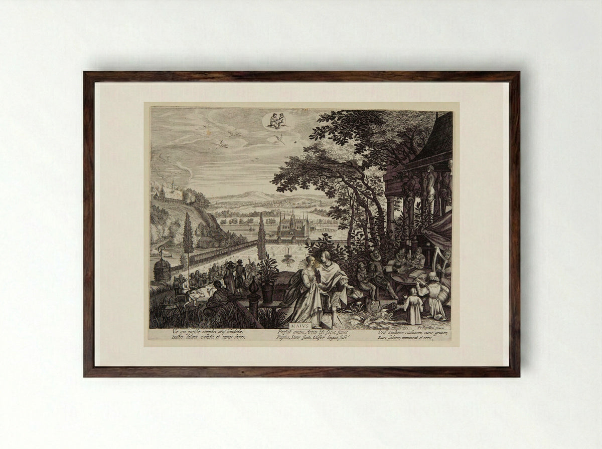 May (Maivs) - Aegidius Sadeler II - Framed Print Dark Wood