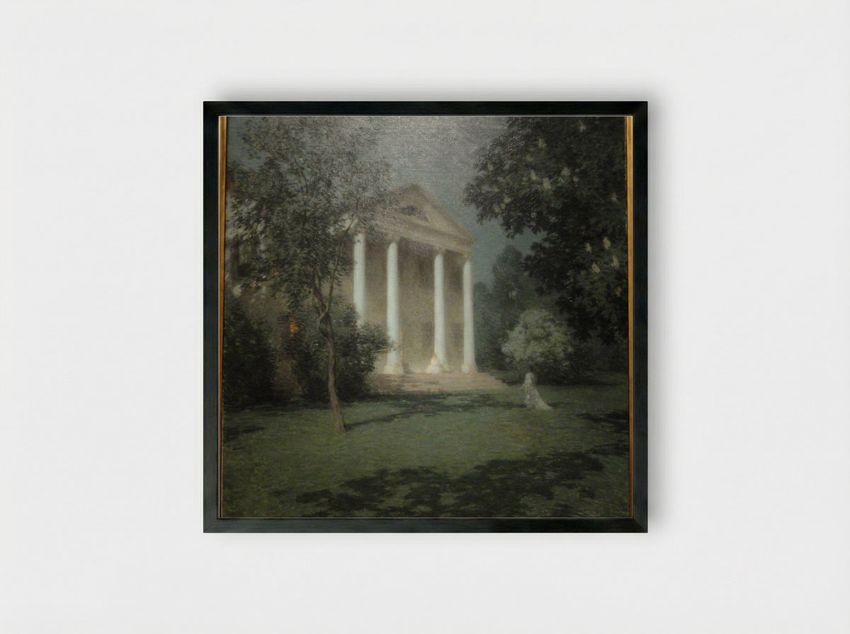 May Night - Willard Metcalf - Framed Print Black