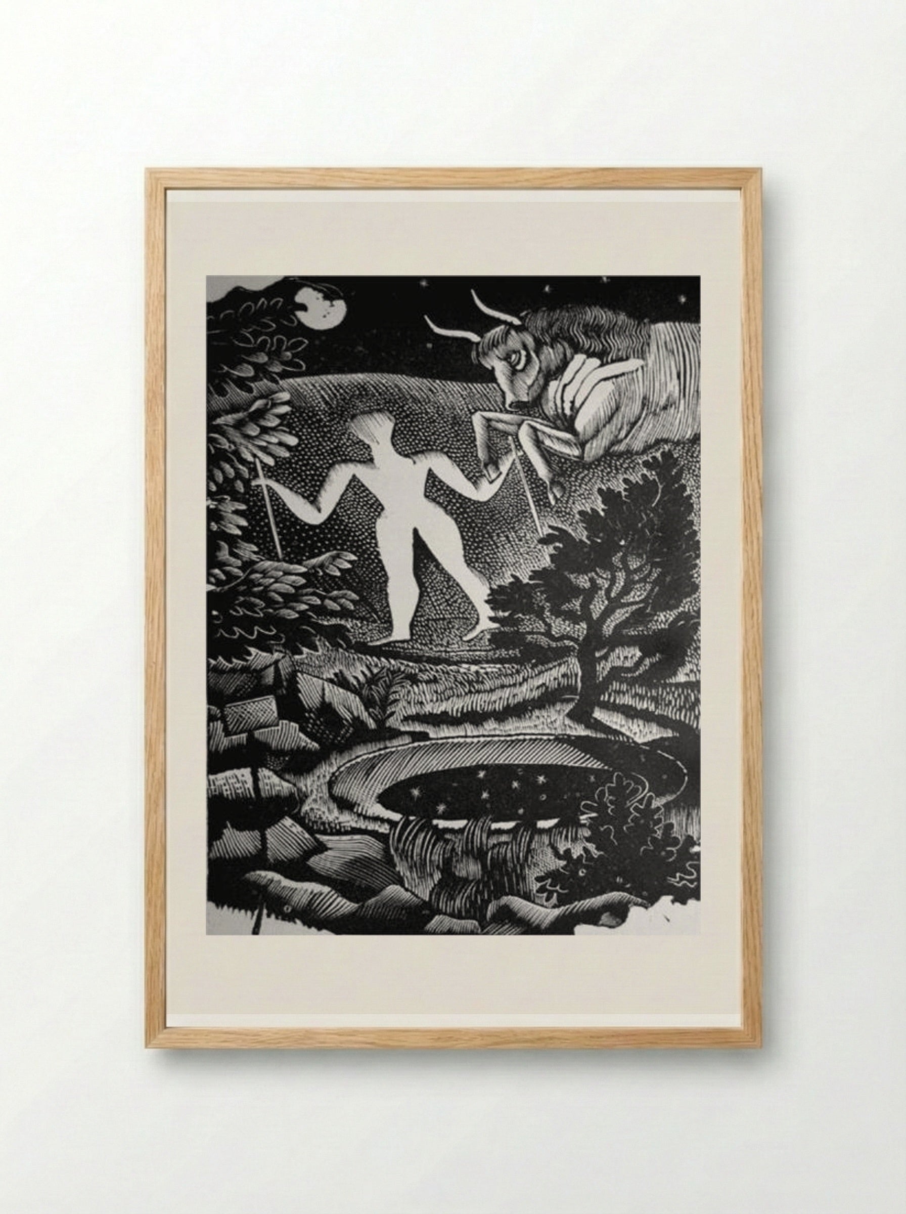 May (The Long Man of Wilmington) - Eric Ravilious - Framed Print Wood