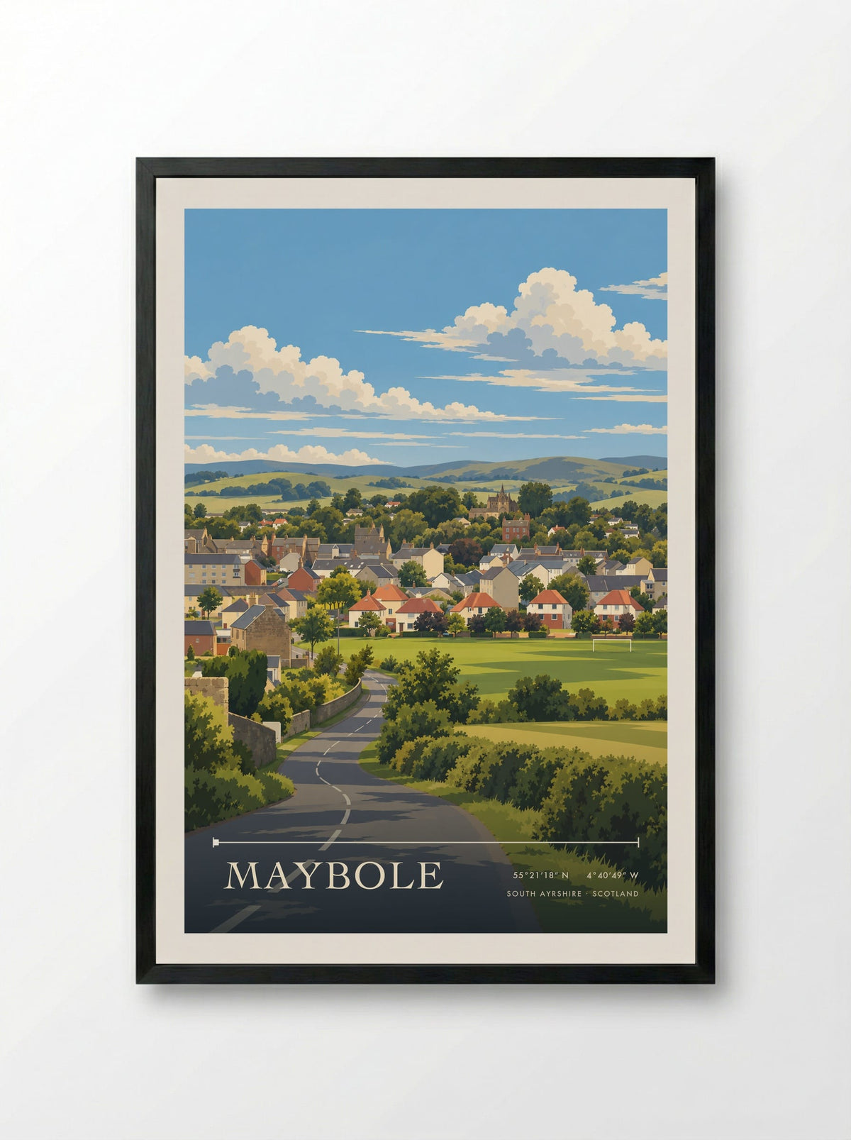 Maybole, South Ayrshire | Travel Poster - Framed Print Black