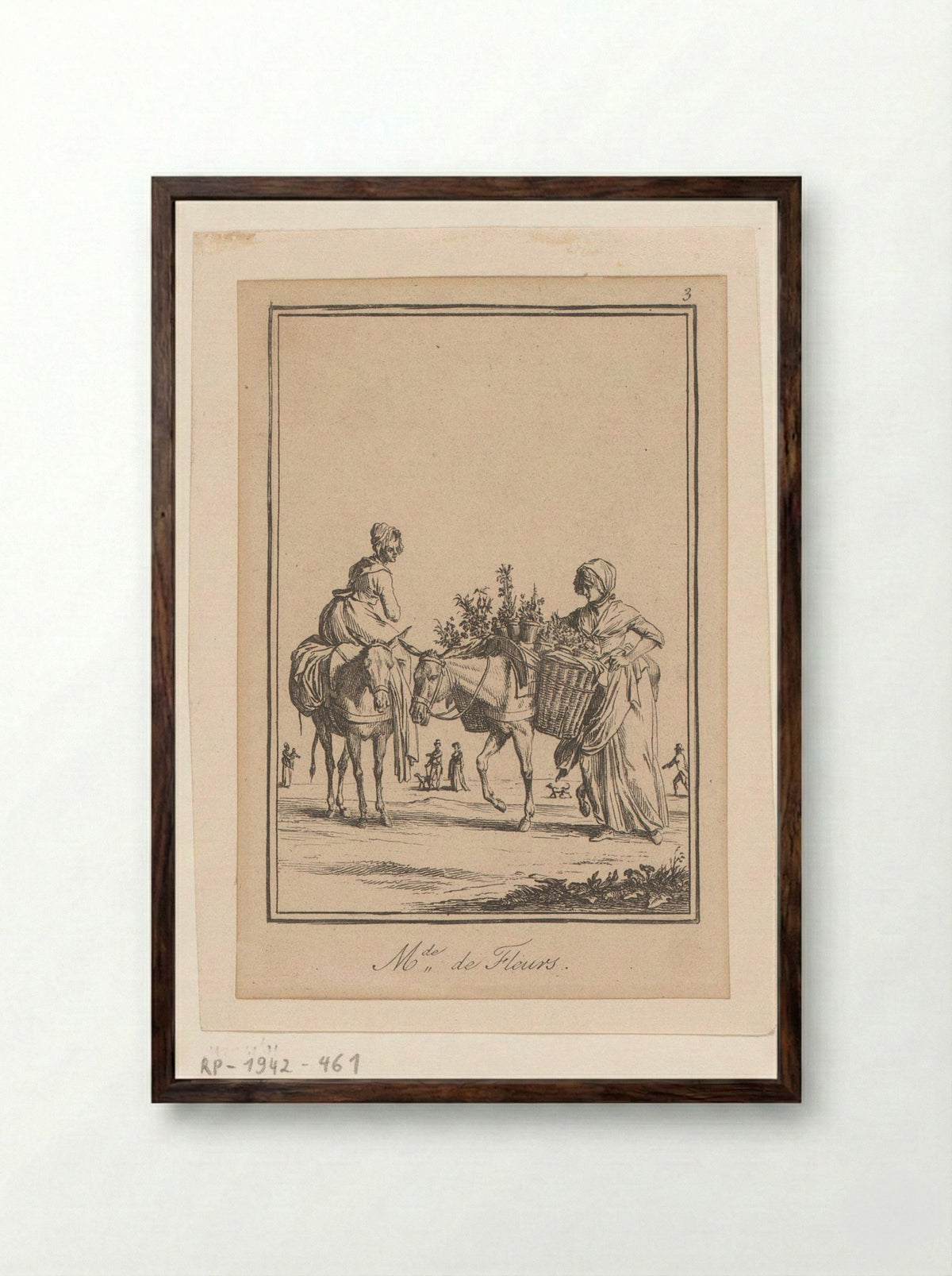 Mde de Fleurs - Jean Duplessis-Bertaux - Framed Print Dark Wood