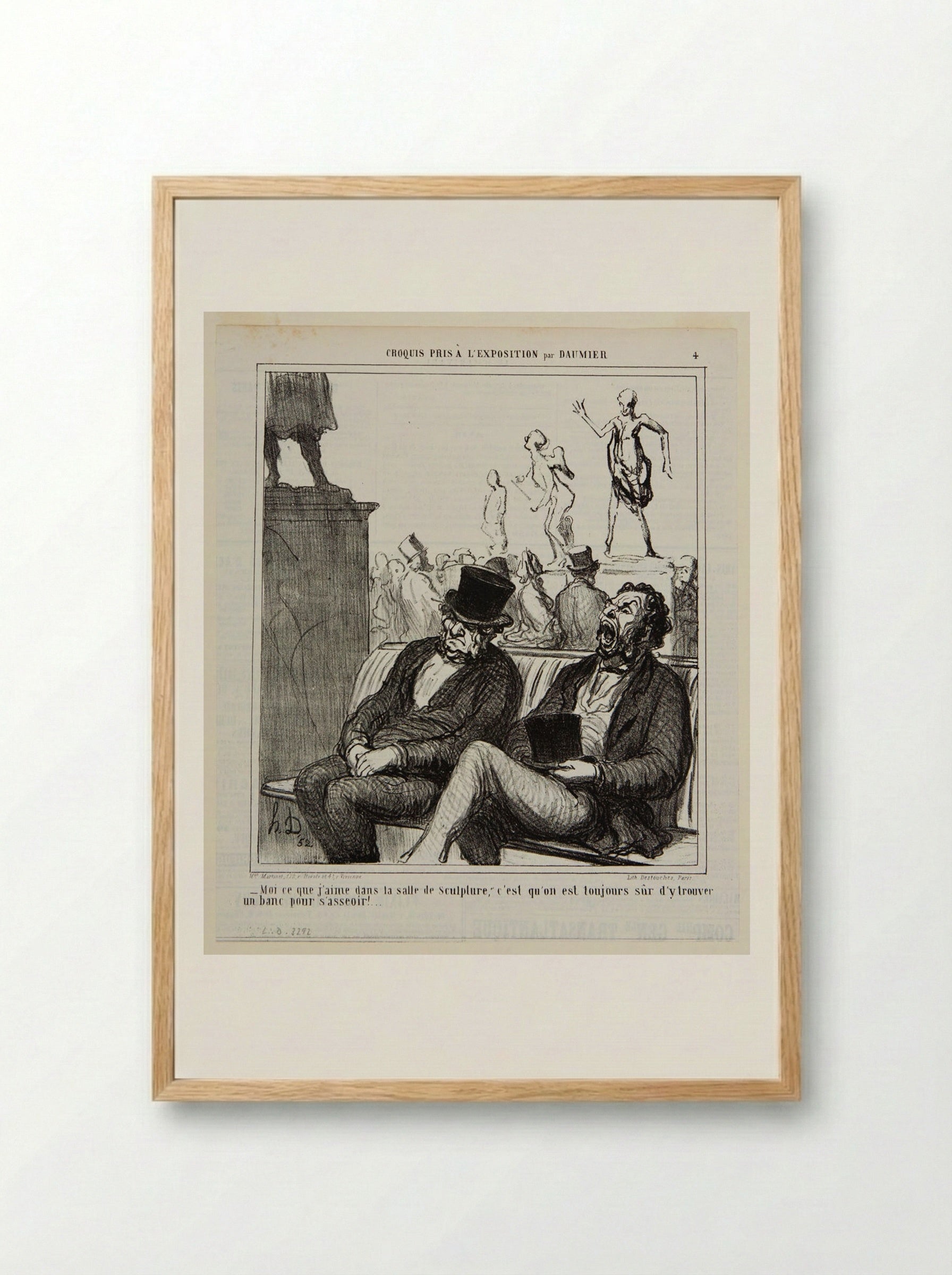 Me, I love the sculpture gallery, where you can always find a place to sit down! - Honoré-Victorin Daumier - Framed Print Wood