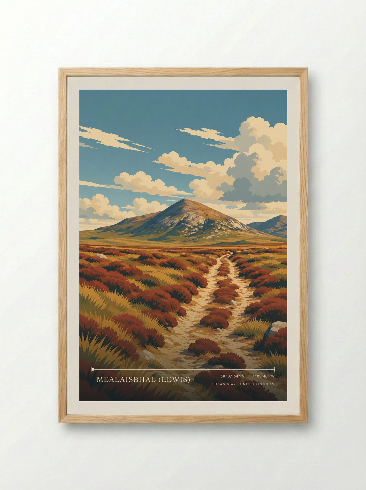 Mealaisbhal (Lewis), Eilean Siar | Travel Poster - Framed Print Wood