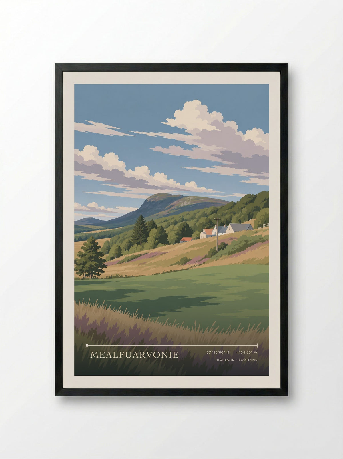 Mealfuarvonie, Highland | Travel Poster - Framed Print Black