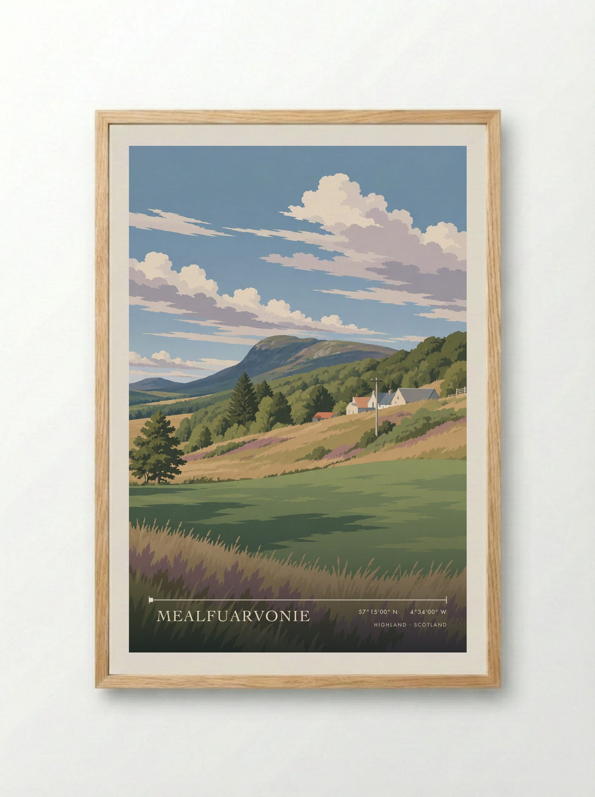 Mealfuarvonie, Highland | Travel Poster - Framed Print Wood