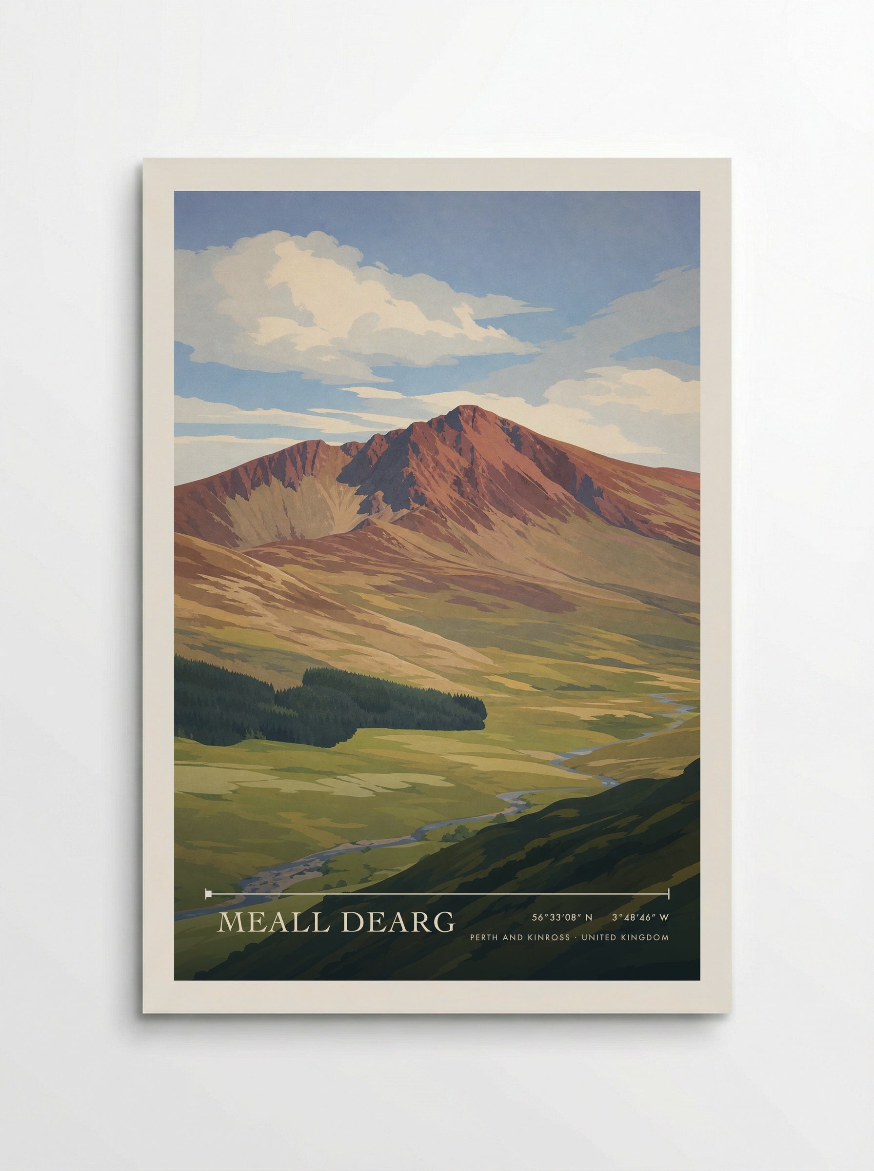 Meall Dearg Perth and Kinross United Kingdom Travel Poster - Poster
