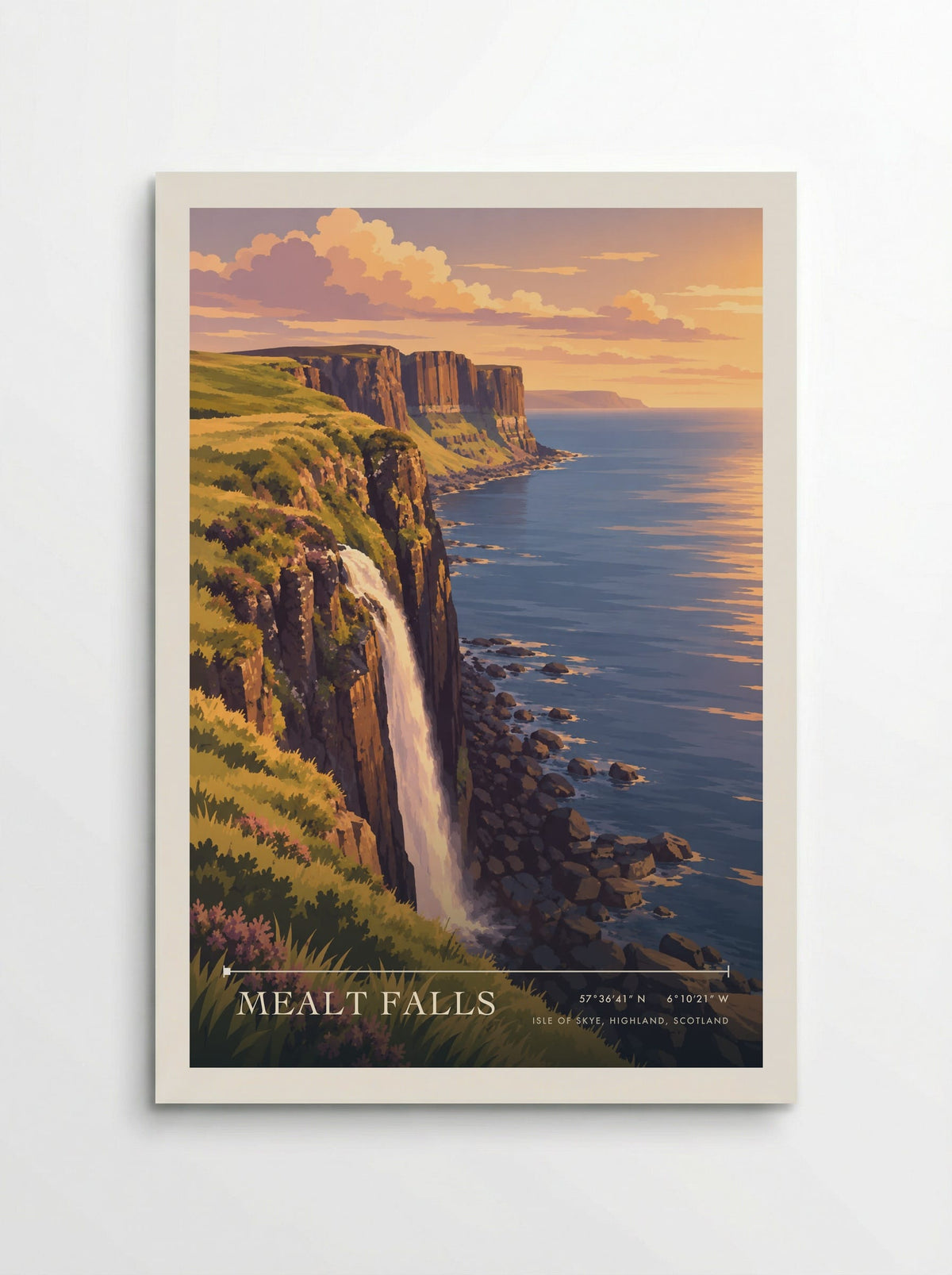 Mealt Falls, Isle of Skye, Highland, Scotland | Travel Poster - Poster