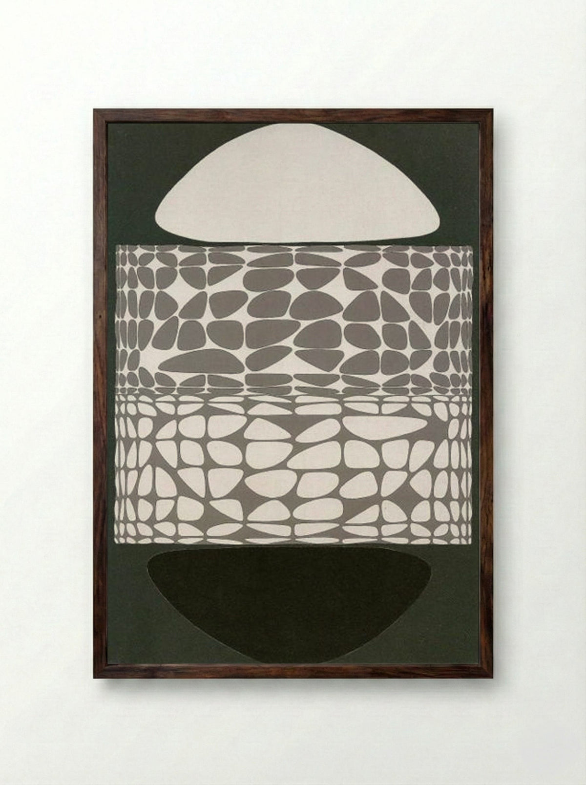 Meandres Belle-Isle - Victor Vasarely - Framed Print Dark Wood