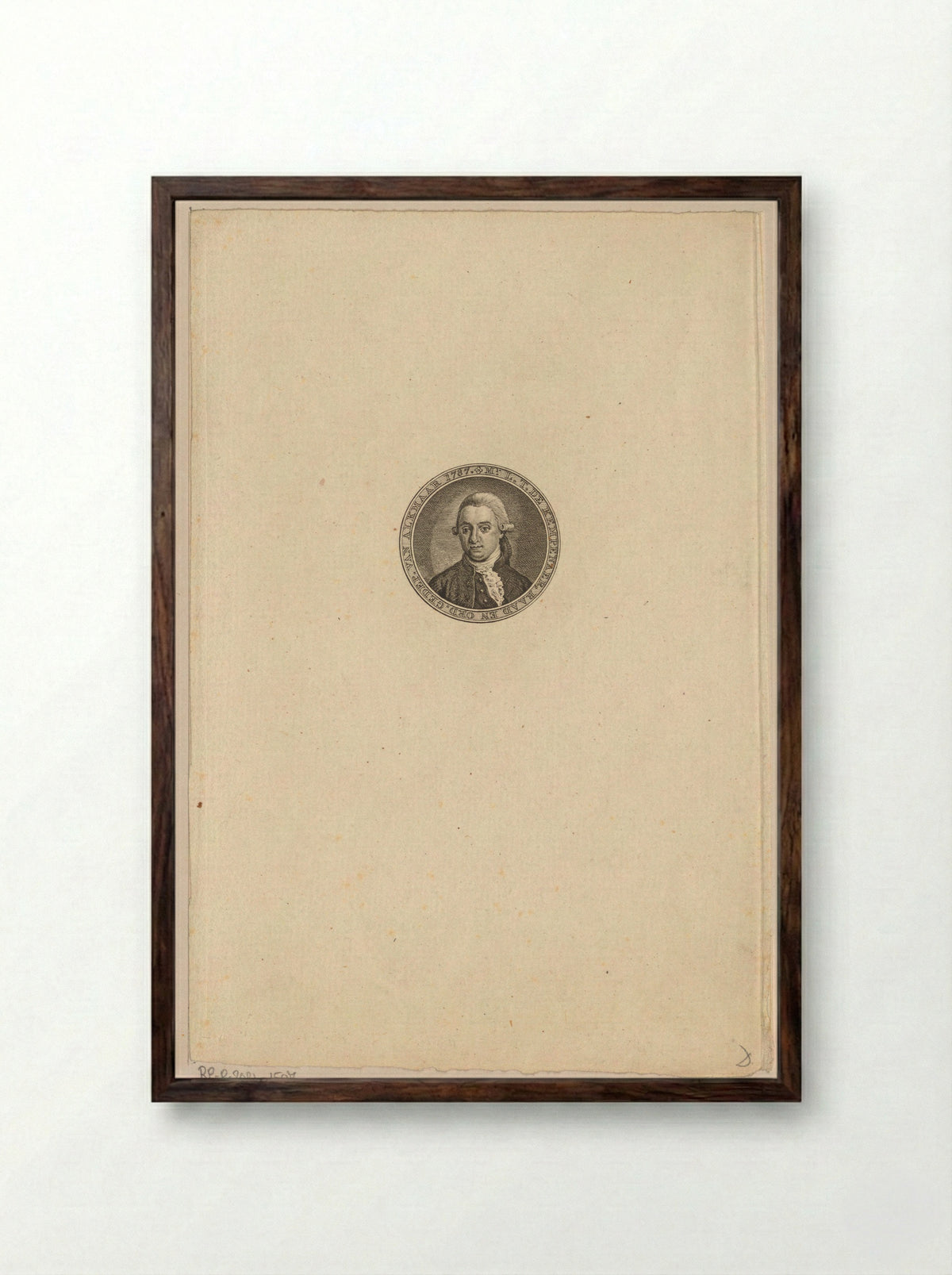 Medaille met het portret van Ludevicus Timon de Kempenaer - Abraham Hulk - Framed Print Dark Wood