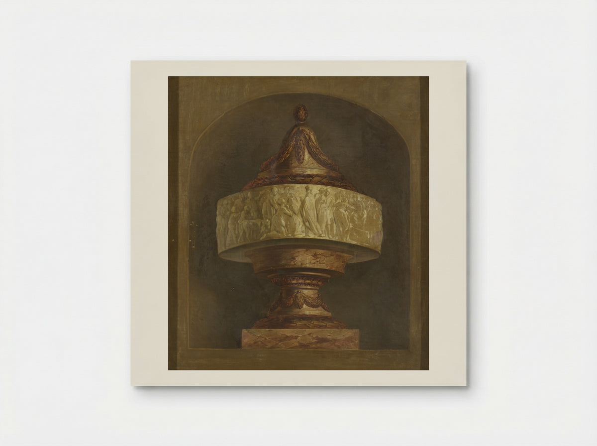 Medaillon met Bacchus omringd door drie putti en een geit - Jurriaan Andriessen - Poster