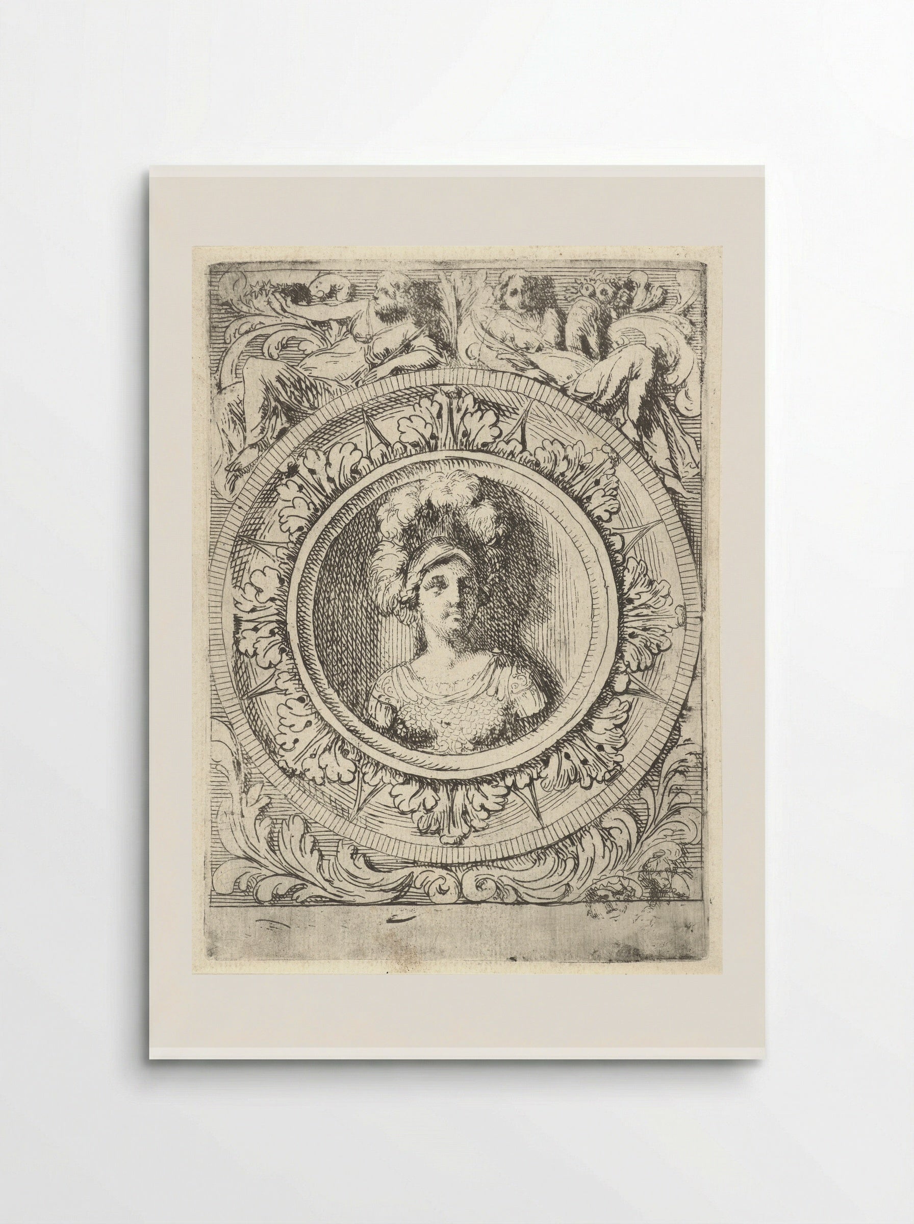 Medaillon met krijgsgodin Bellona - Gerard de Lairesse - Poster