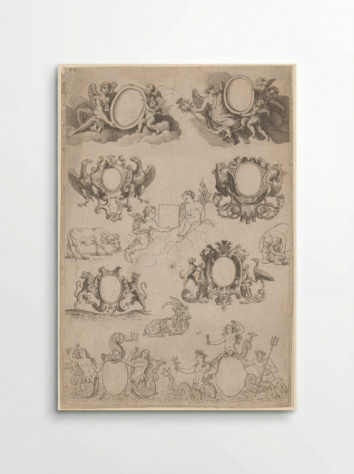 Medaillons en cartouches - Nicolas Guérard - Poster