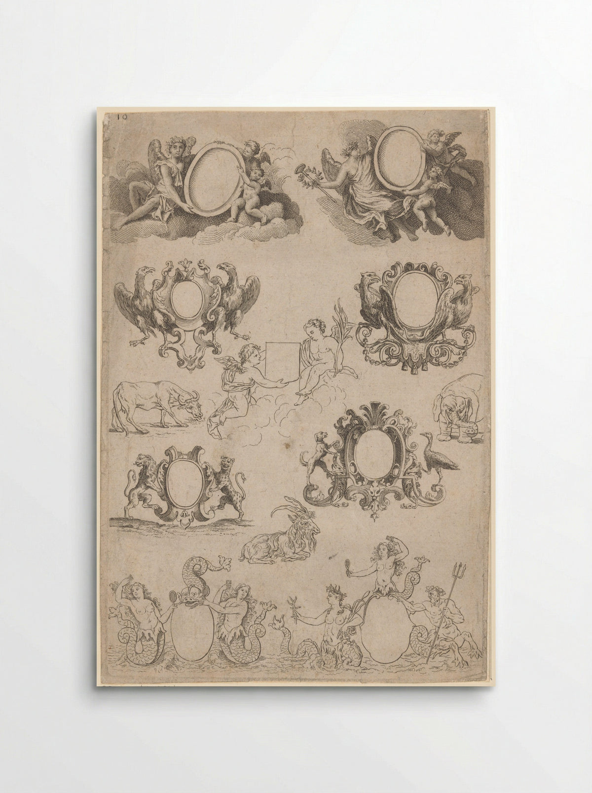 Medaillons en cartouches - Nicolas Guérard - Poster