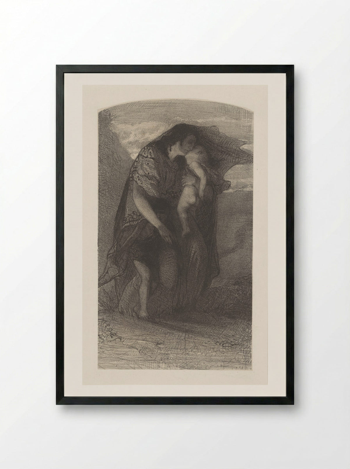 Medea - August Allebé - Framed Print Black