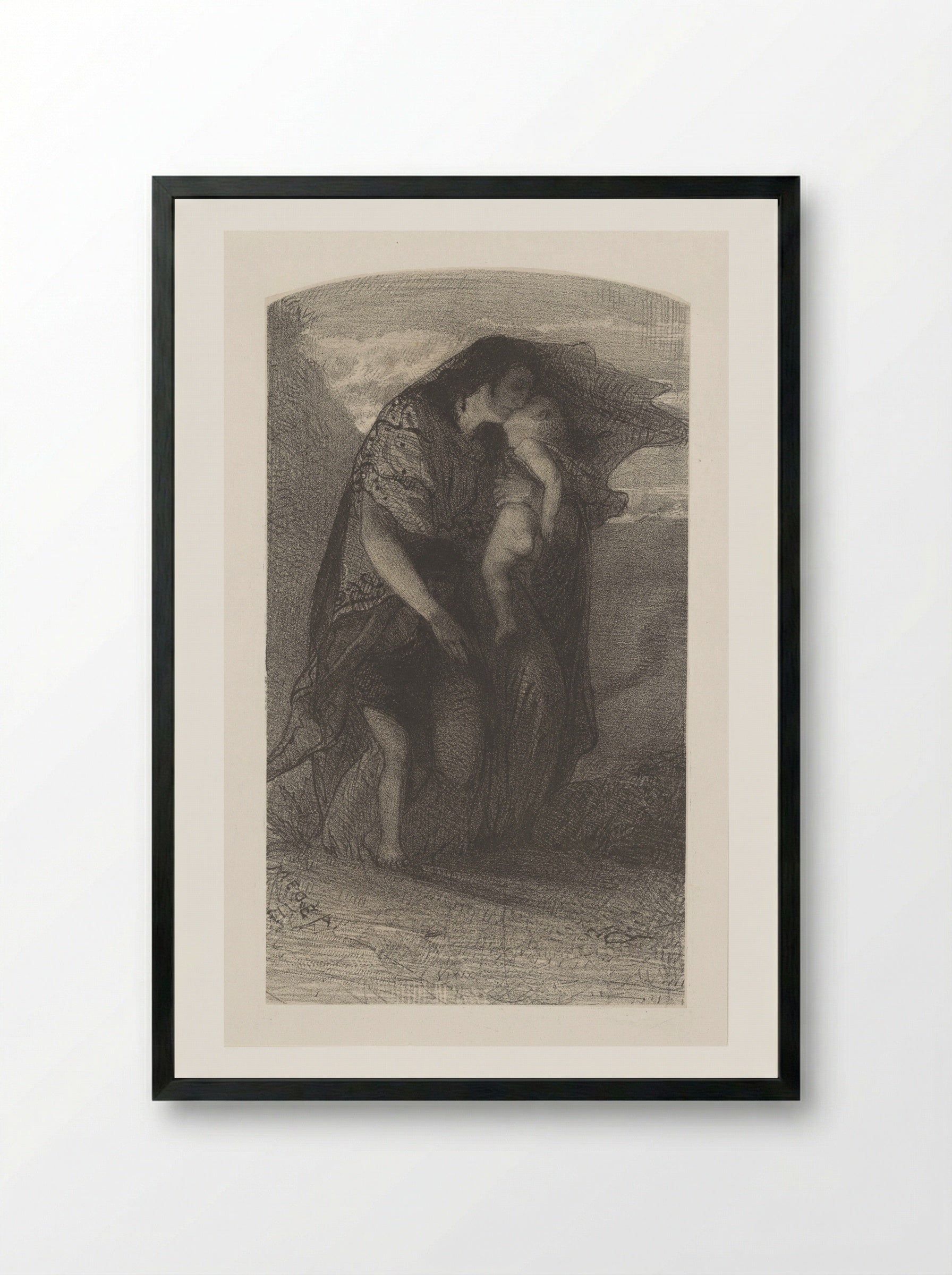 Medea - August Allebé - Framed Print Black