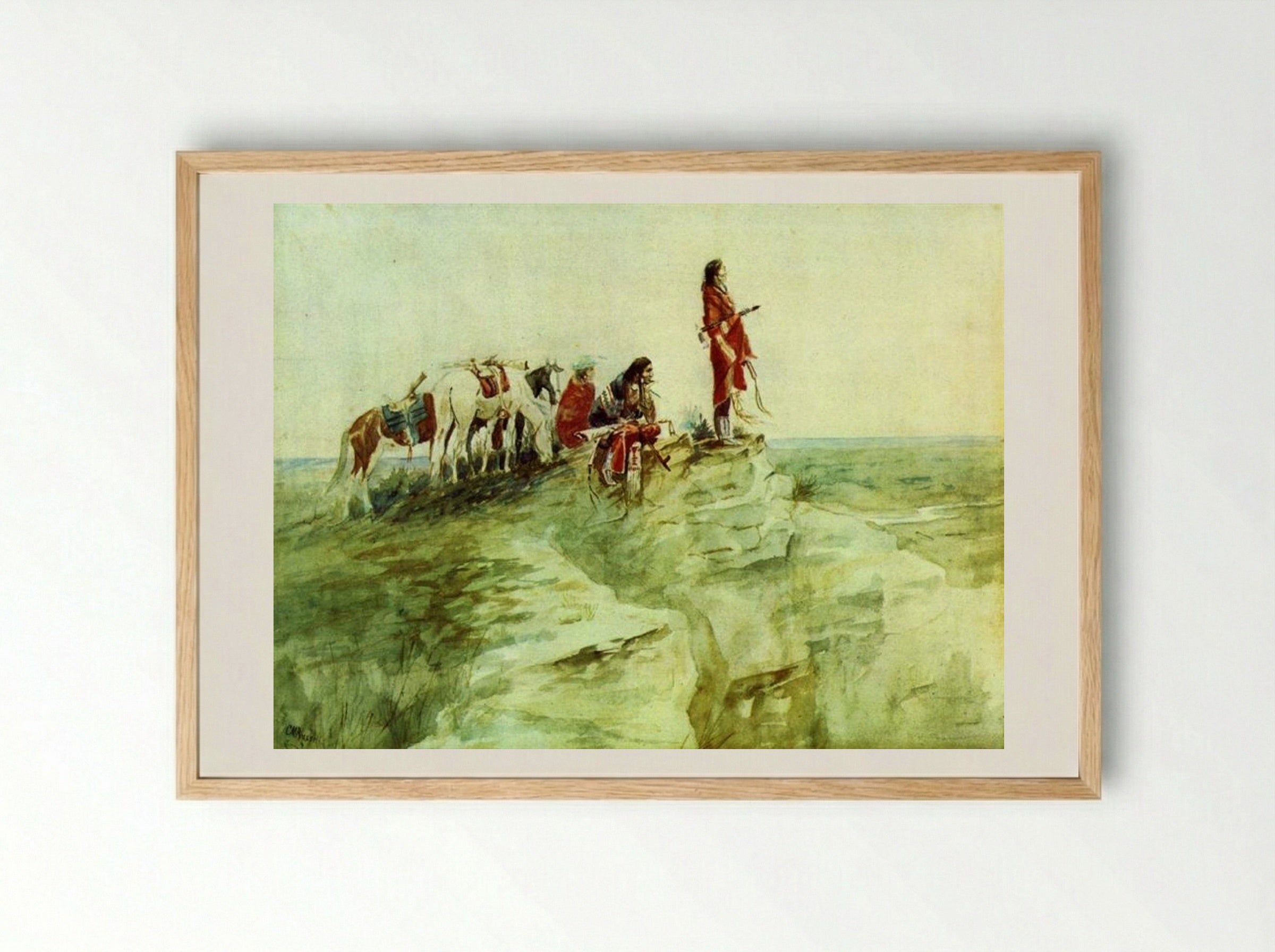 Medicine Rock - Charles M. Russell - Framed Print Wood