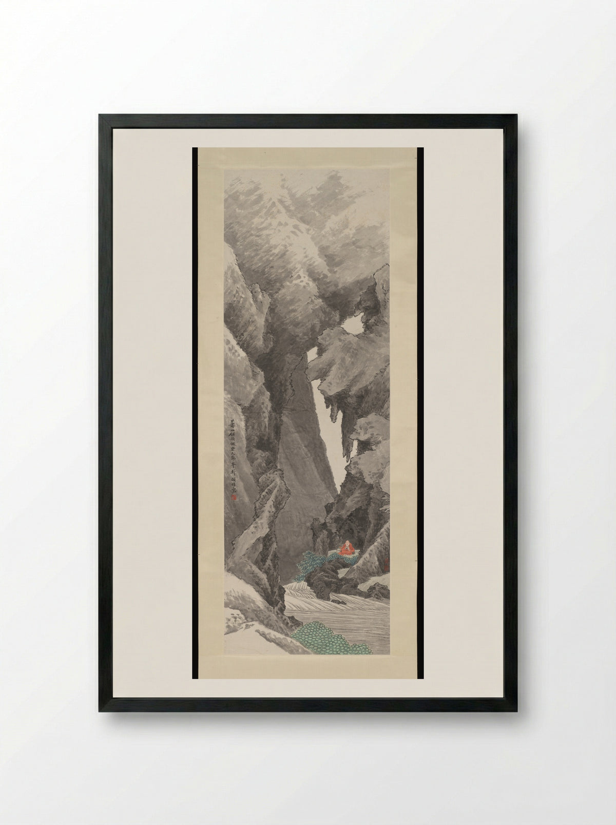 Meditation in a Cave - Ren Yu - Framed Print Black