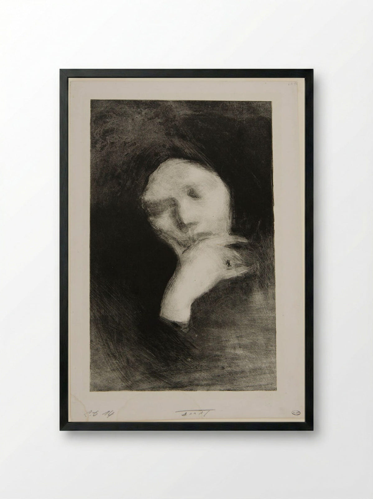 Meditation - Eugène Carrière - Framed Print Black