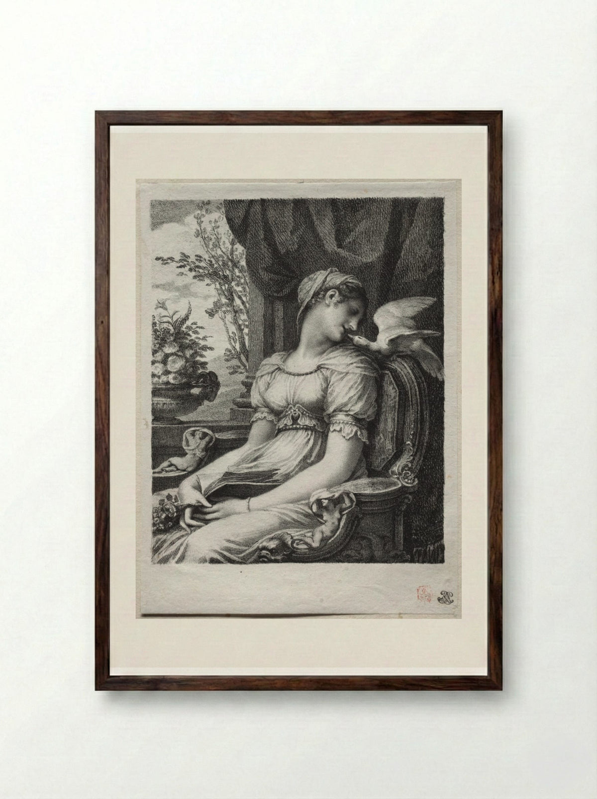 Meditation - Pierre-Paul Prud'hon - Framed Print Dark Wood
