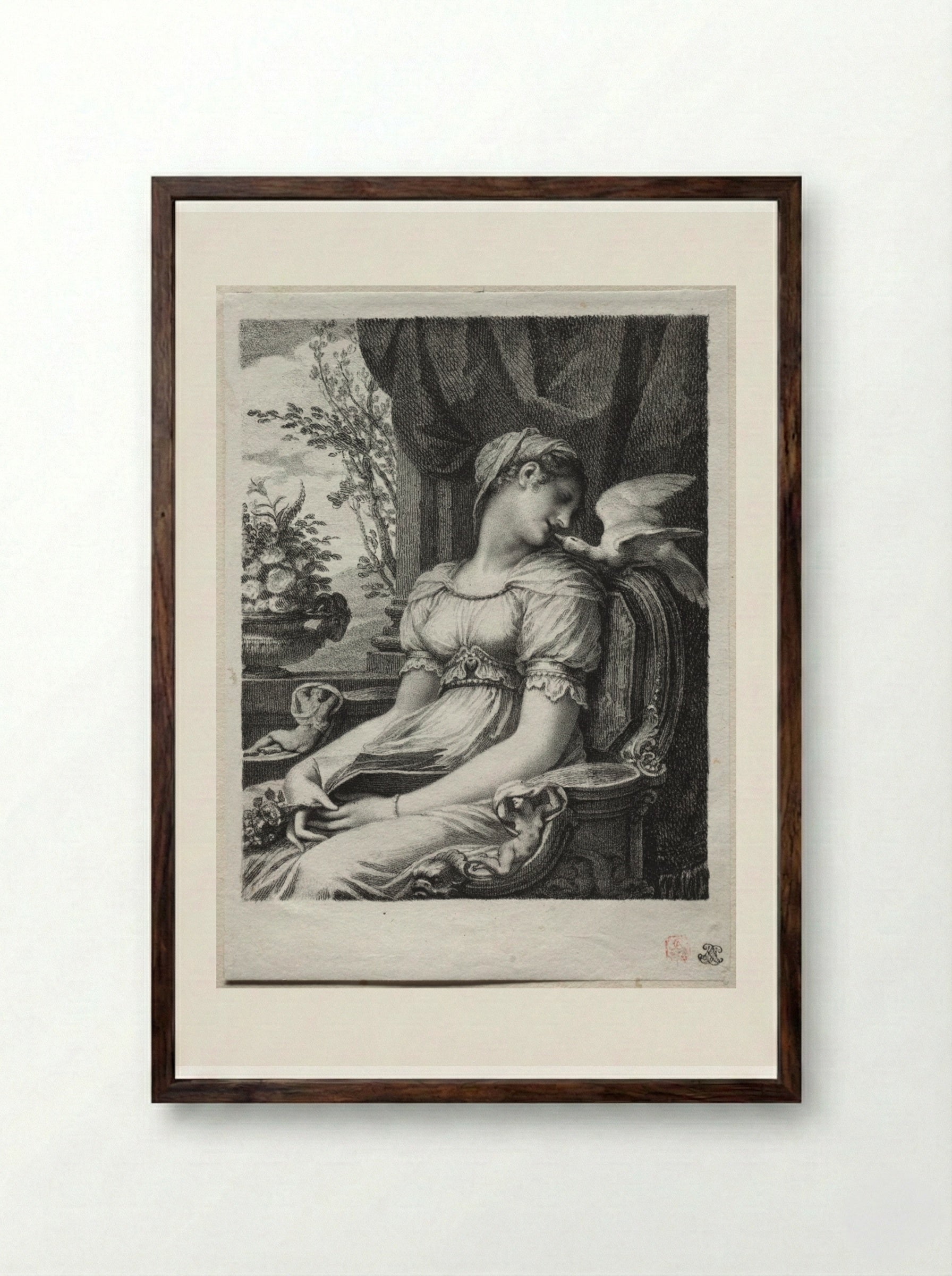 Meditation - Pierre-Paul Prud'hon - Framed Print Dark Wood