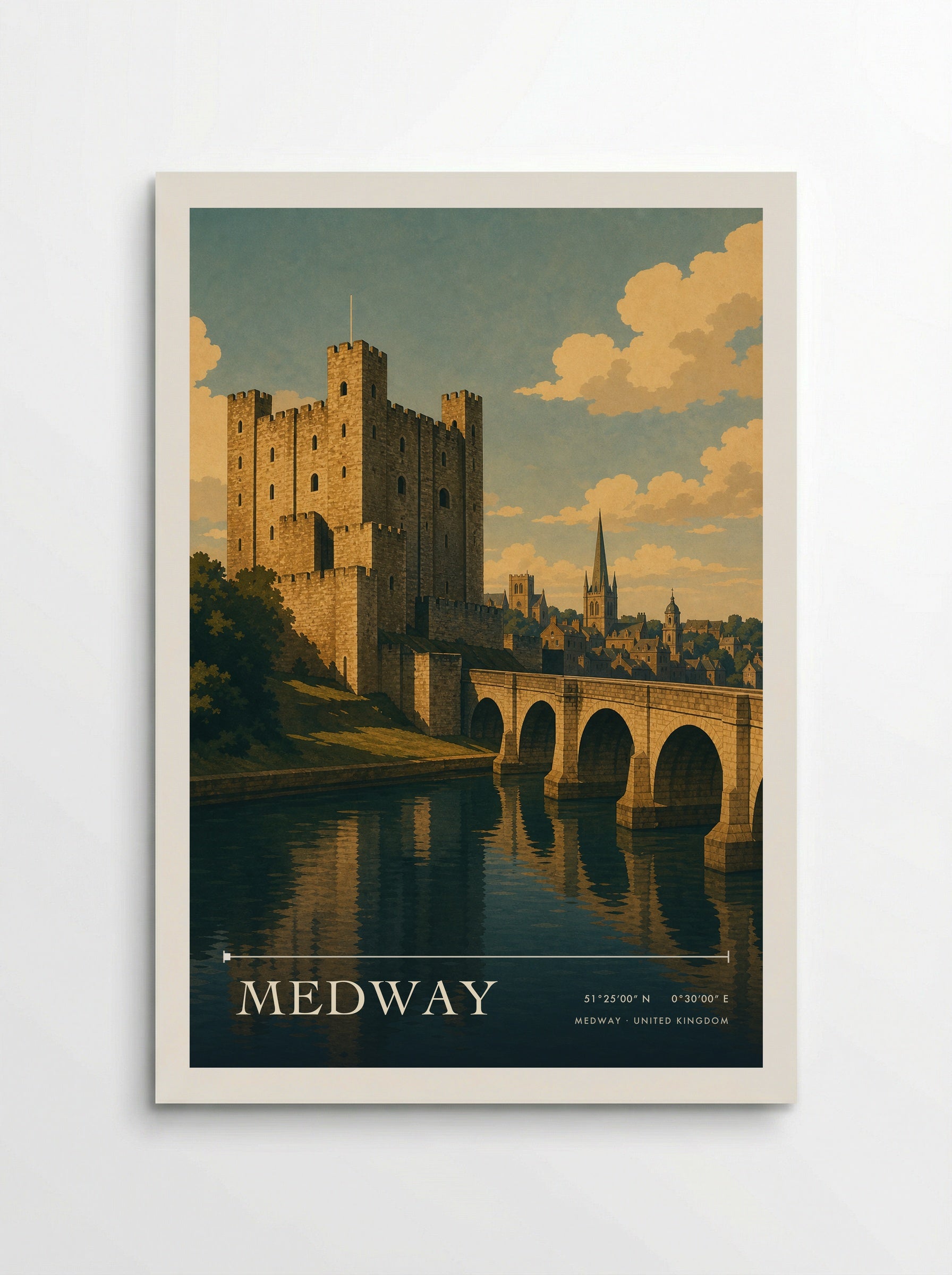 Medway United Kingdom Travel Poster - Poster