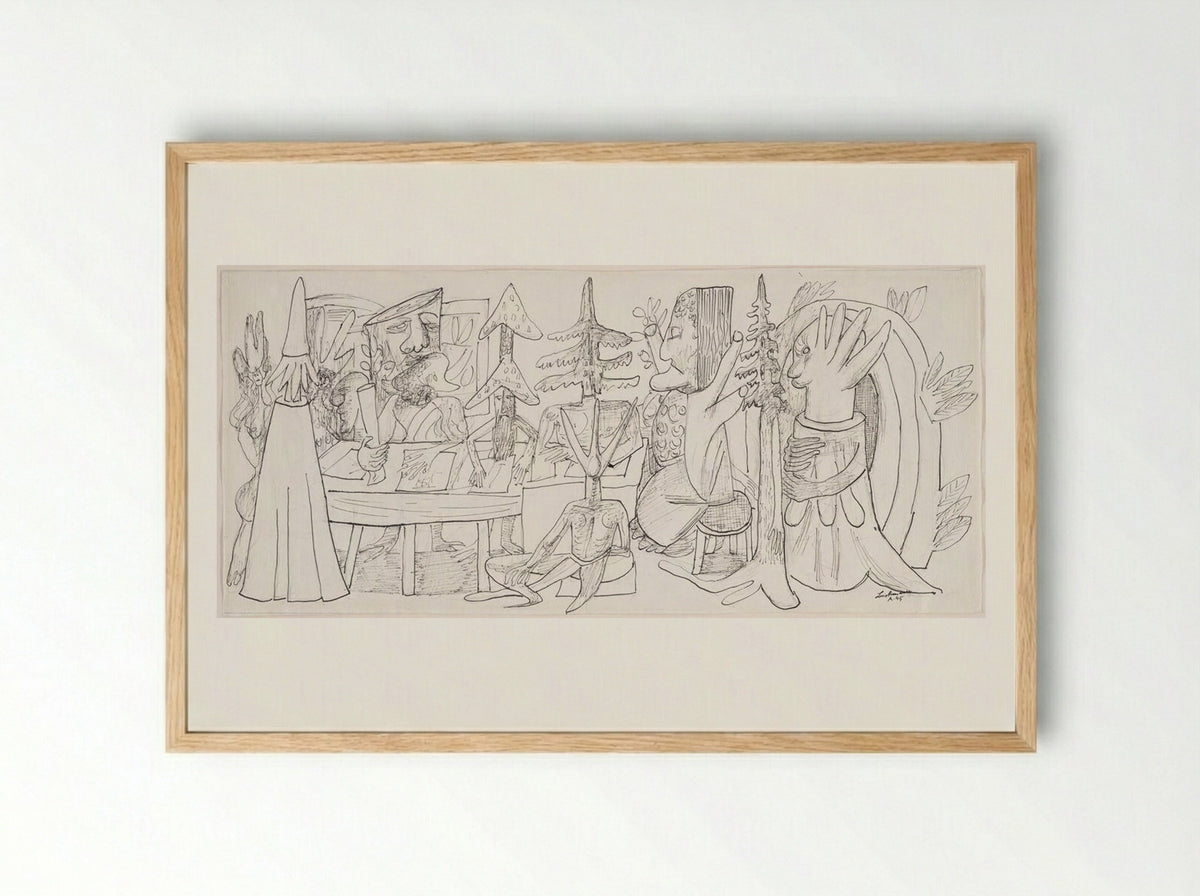 Meeting of the Forest Owners - Max Beckmann - Framed Print Wood