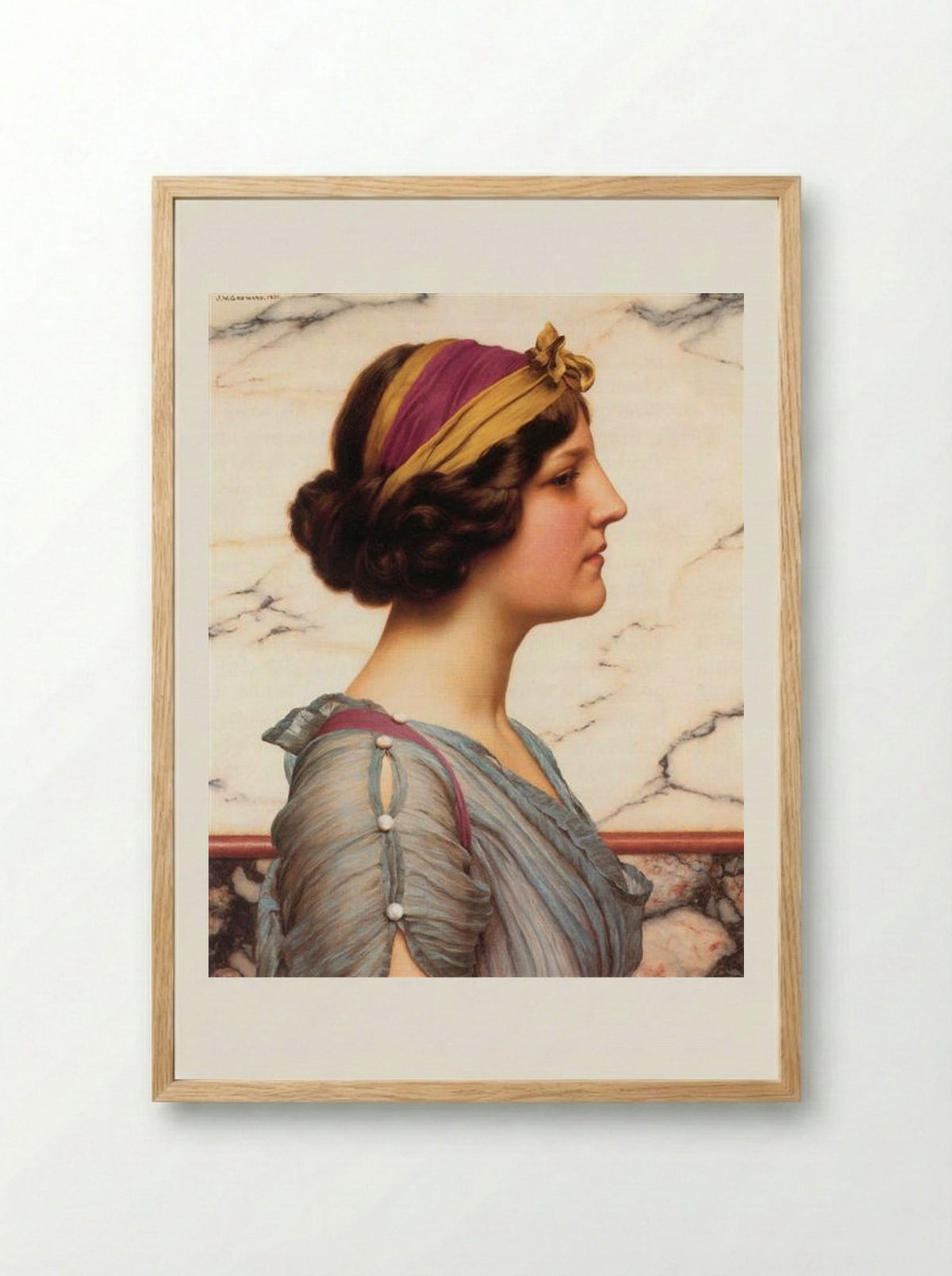 Megilla - John William Godward - Framed Print Wood