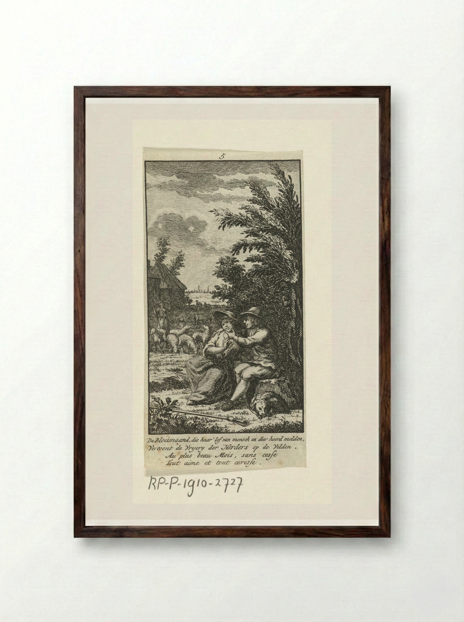 Mei: minnend paar - Jan Caspar Philips - Framed Print Dark Wood