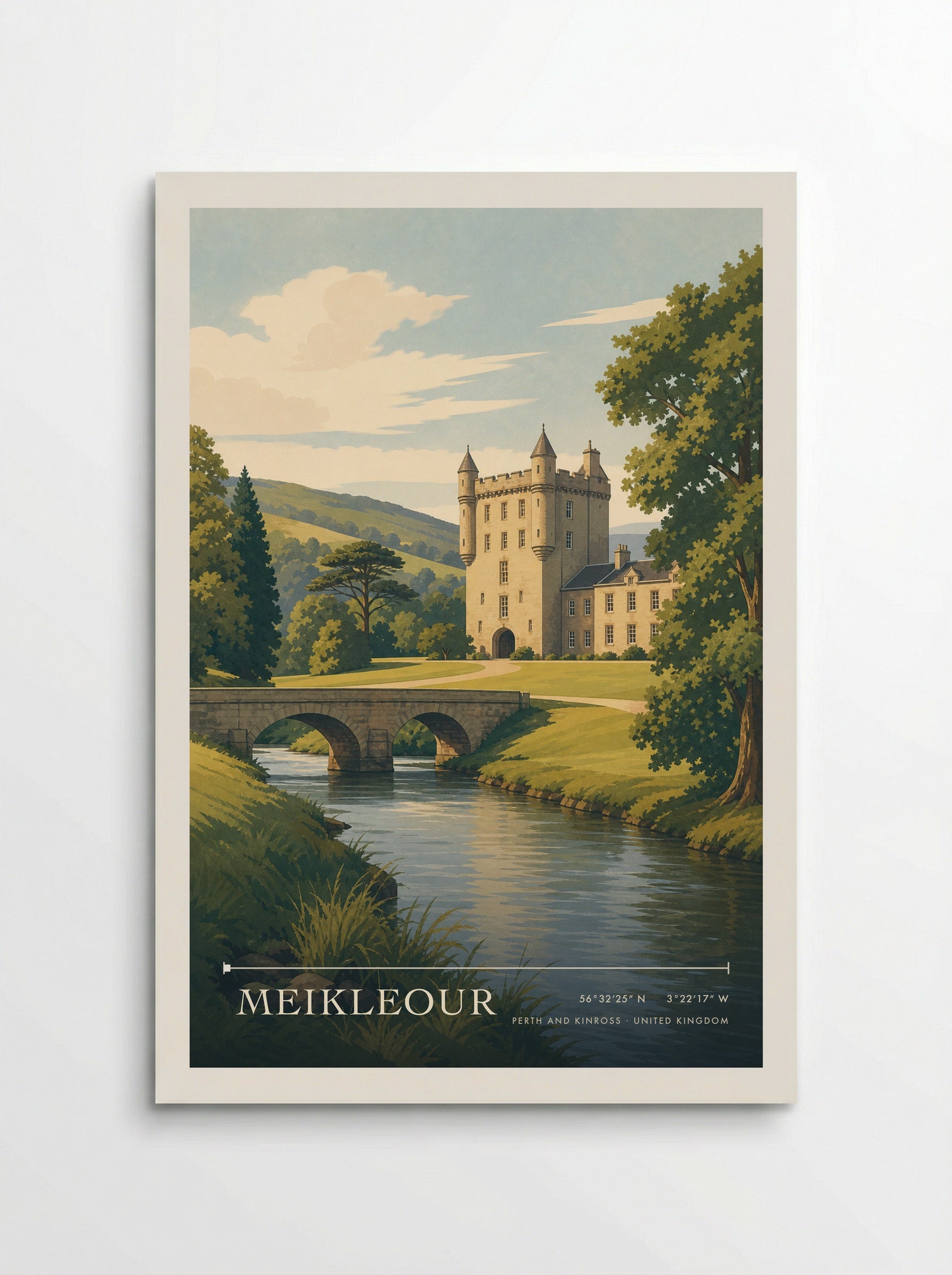 Meikleour Perth and Kinross United Kingdom Travel Poster - Poster