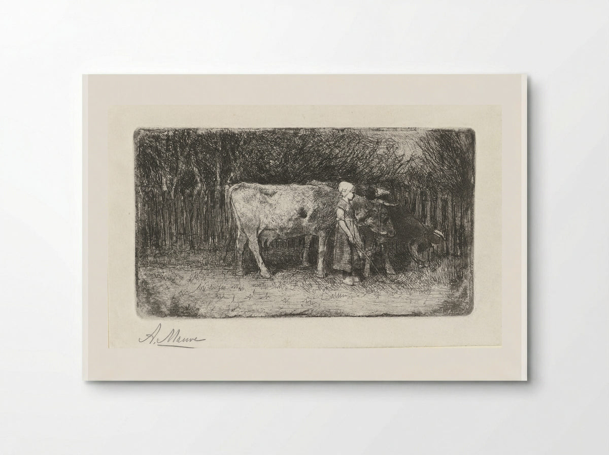 Meisje bij de koeien (Girl with Cows) - Anton Mauve - Poster