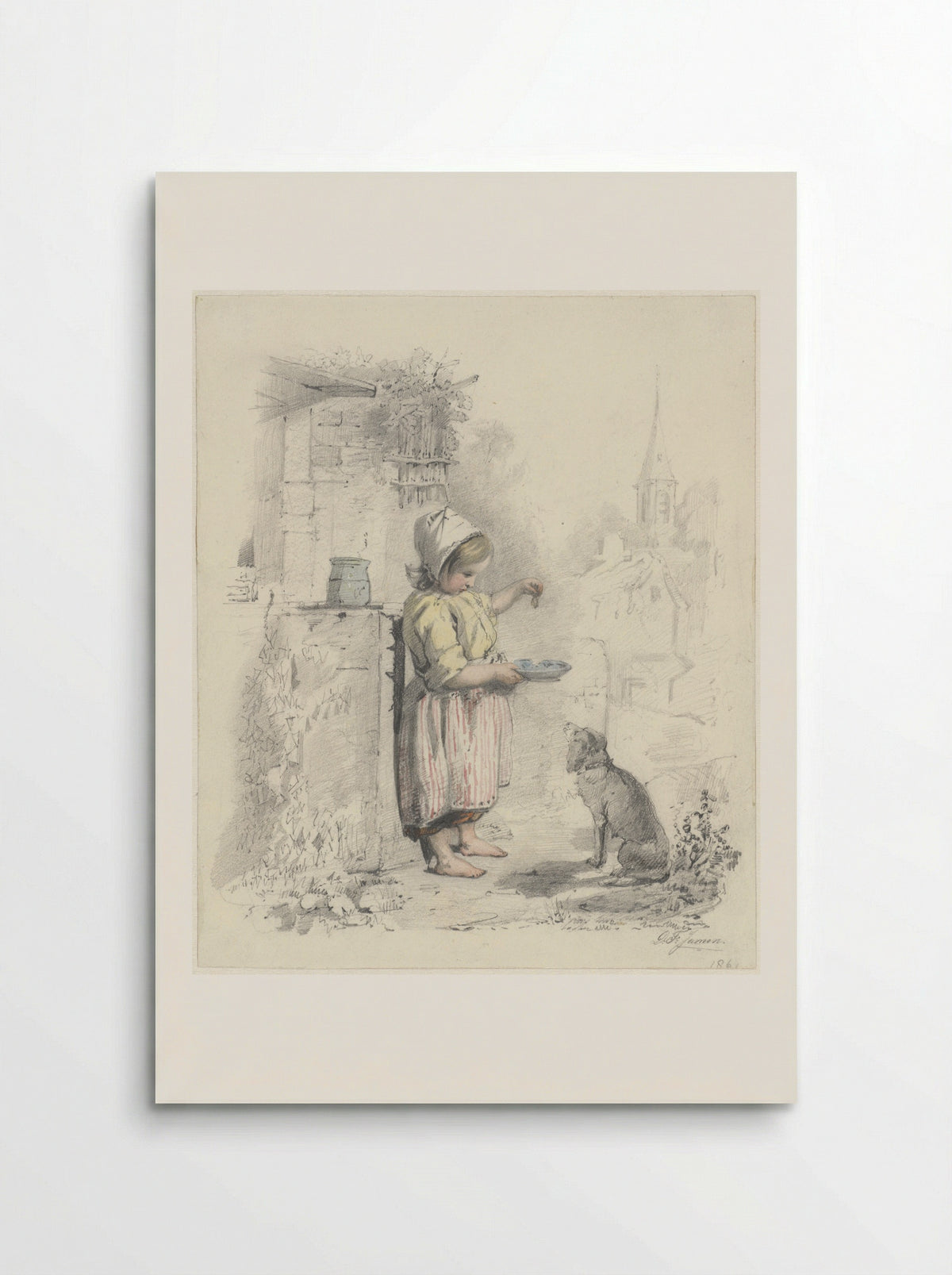 Meisje met een hond (Girl with a Dog) - Diederik Franciscus Jamin - Poster