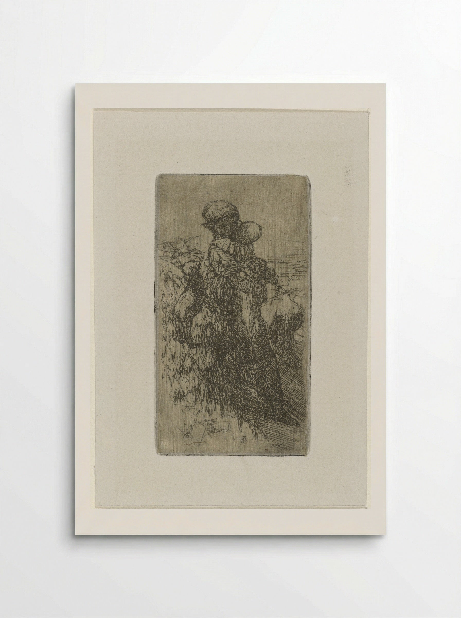 Meisje met kind op de arm bij een lam - Matthijs Maris - Poster