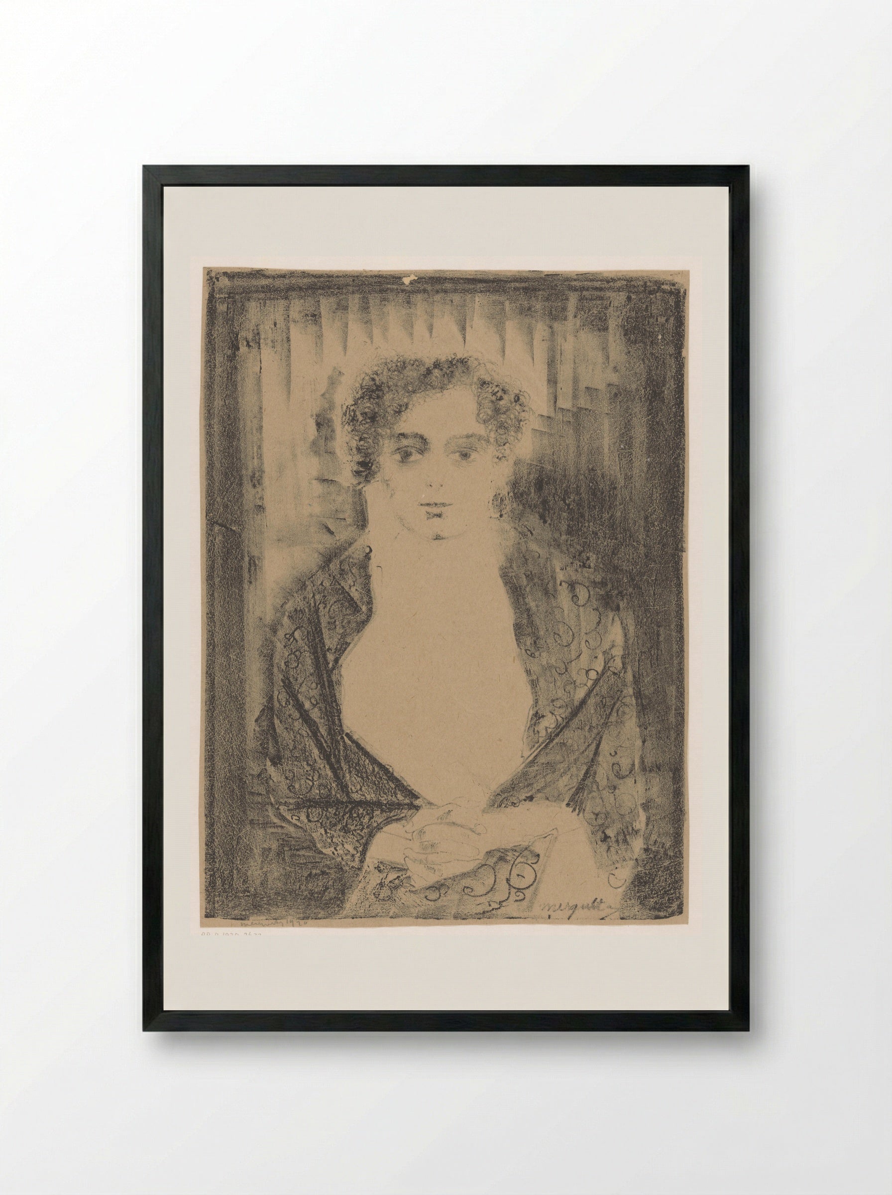 Meisje met omslagdoek - Samuel Jessurun de Mesquita - Framed Print Black
