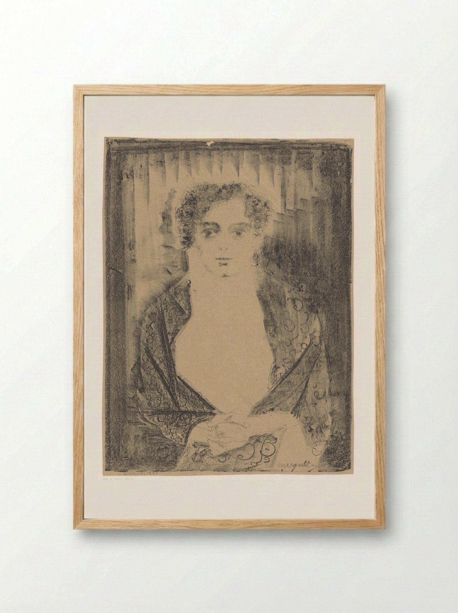 Meisje met omslagdoek - Samuel Jessurun de Mesquita - Framed Print Wood