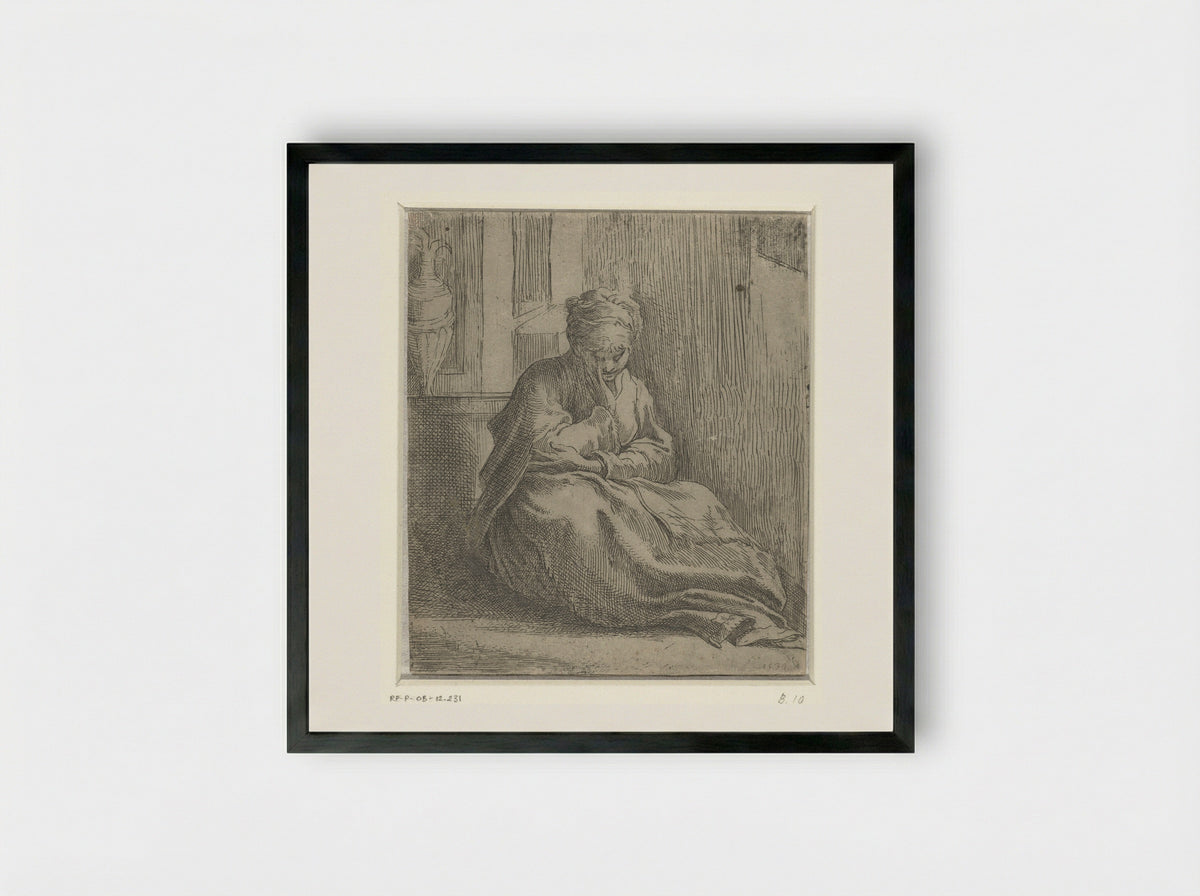 Melancholia - Parmigianino - Framed Print Black