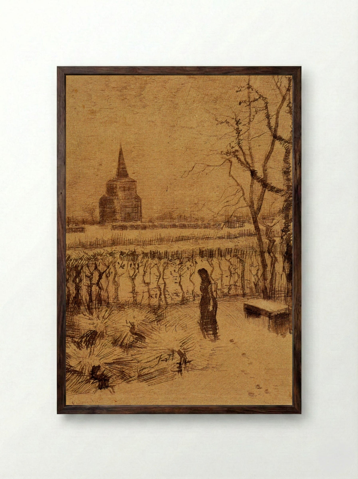 Melancholy - Vincent van Gogh - Framed Print Dark Wood