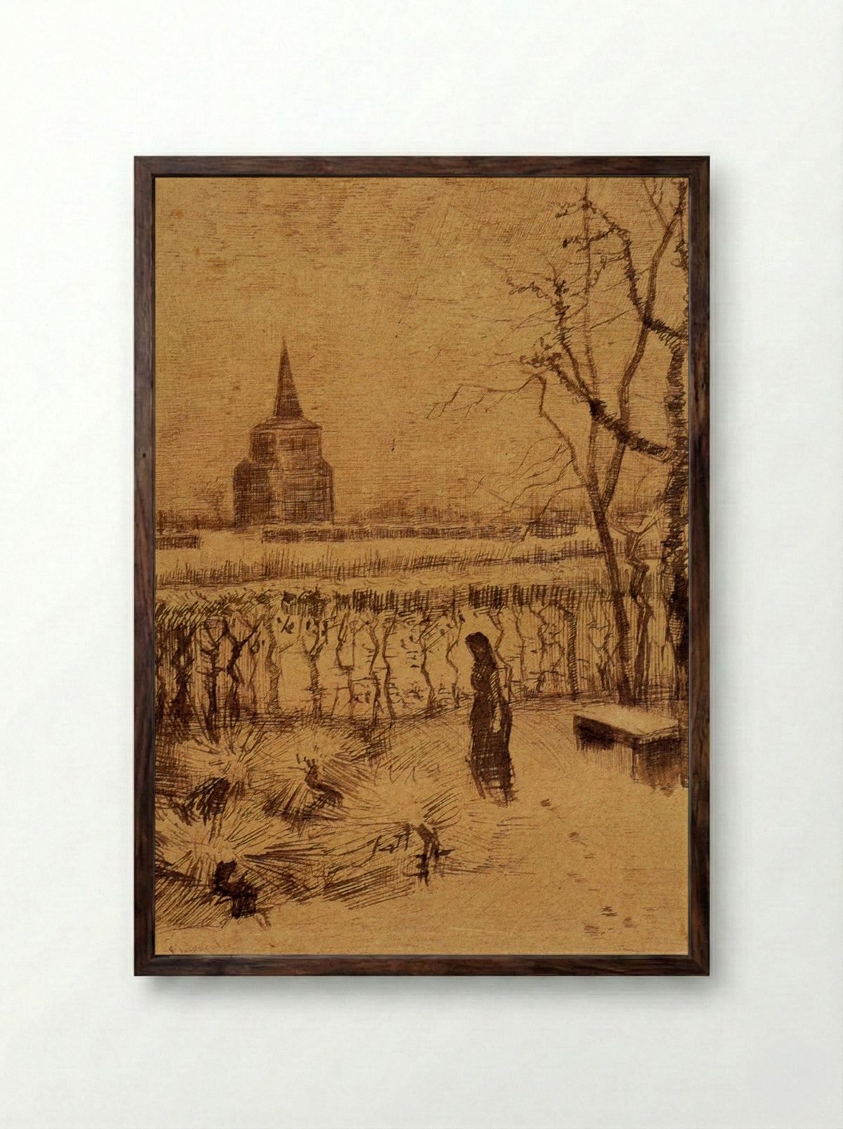 Melancholy - Vincent van Gogh - Framed Print Dark Wood