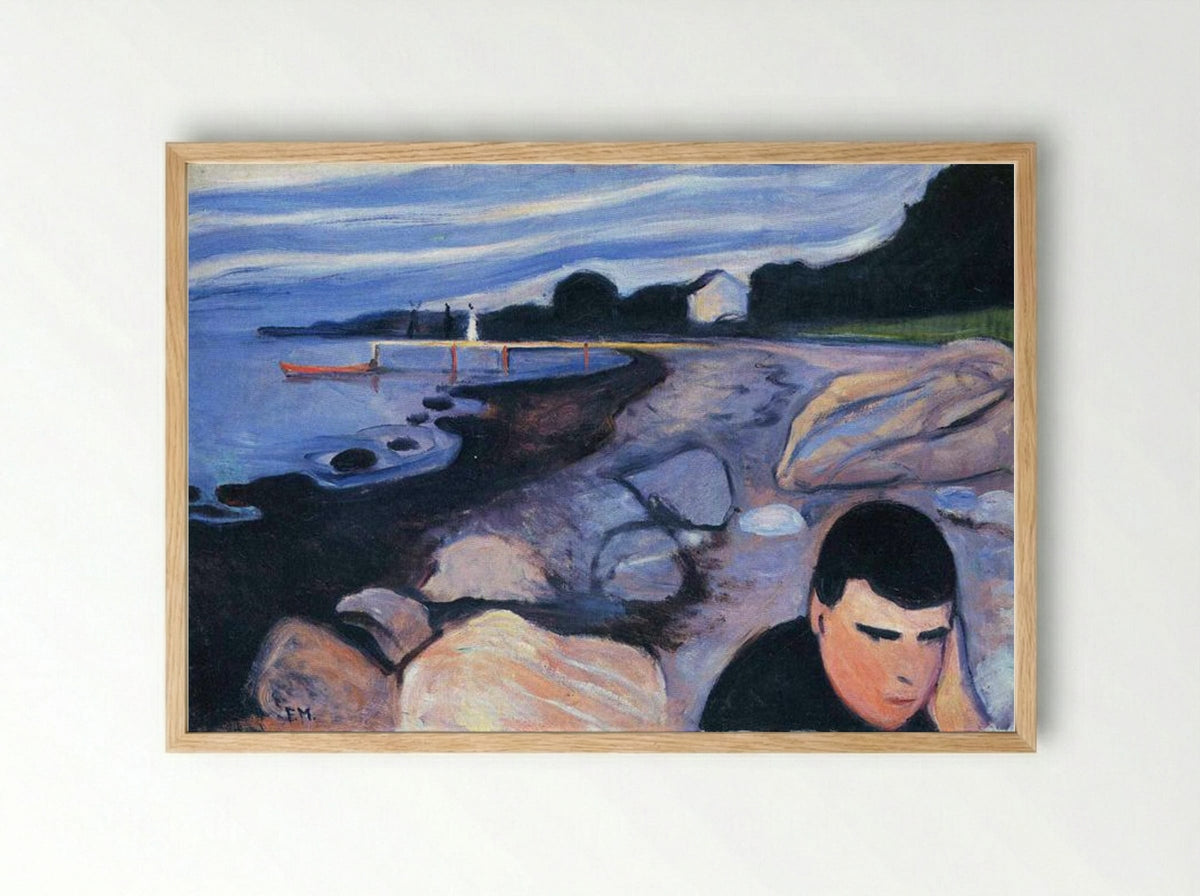 Melancholy - Edvard Munch - Framed Print Wood