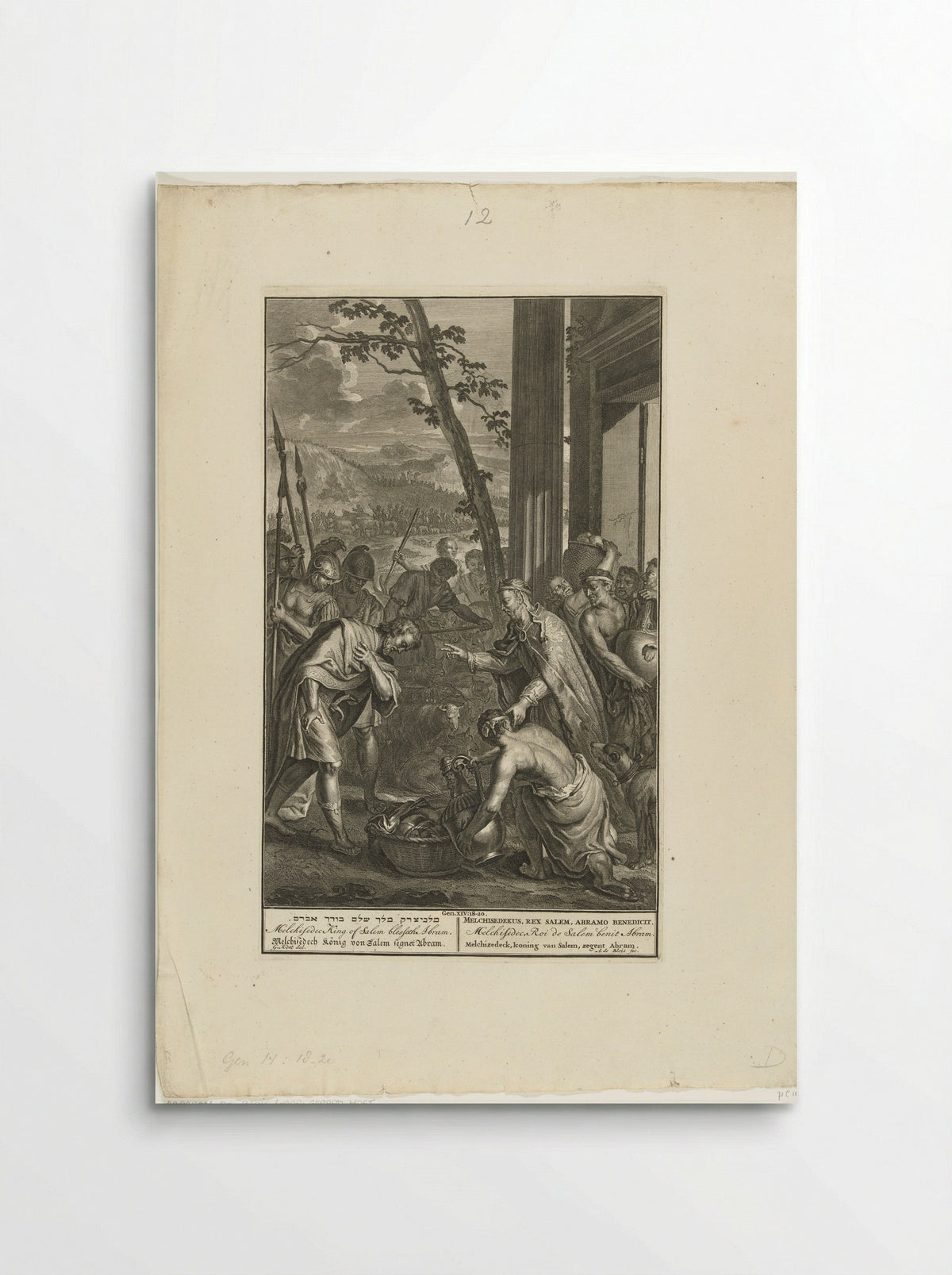 Melchisedek zegent Abraham te Salem - Pieter de Hondt - Poster
