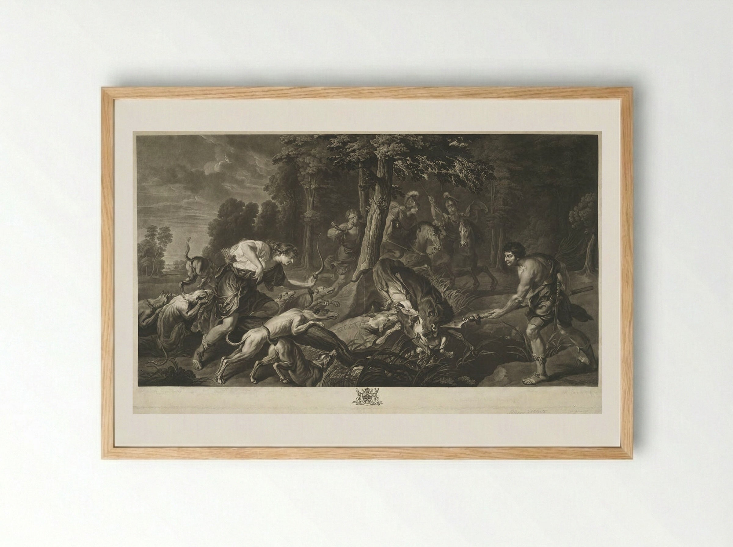 Meleager and Atalanta - Richard Earlom - Framed Print Wood