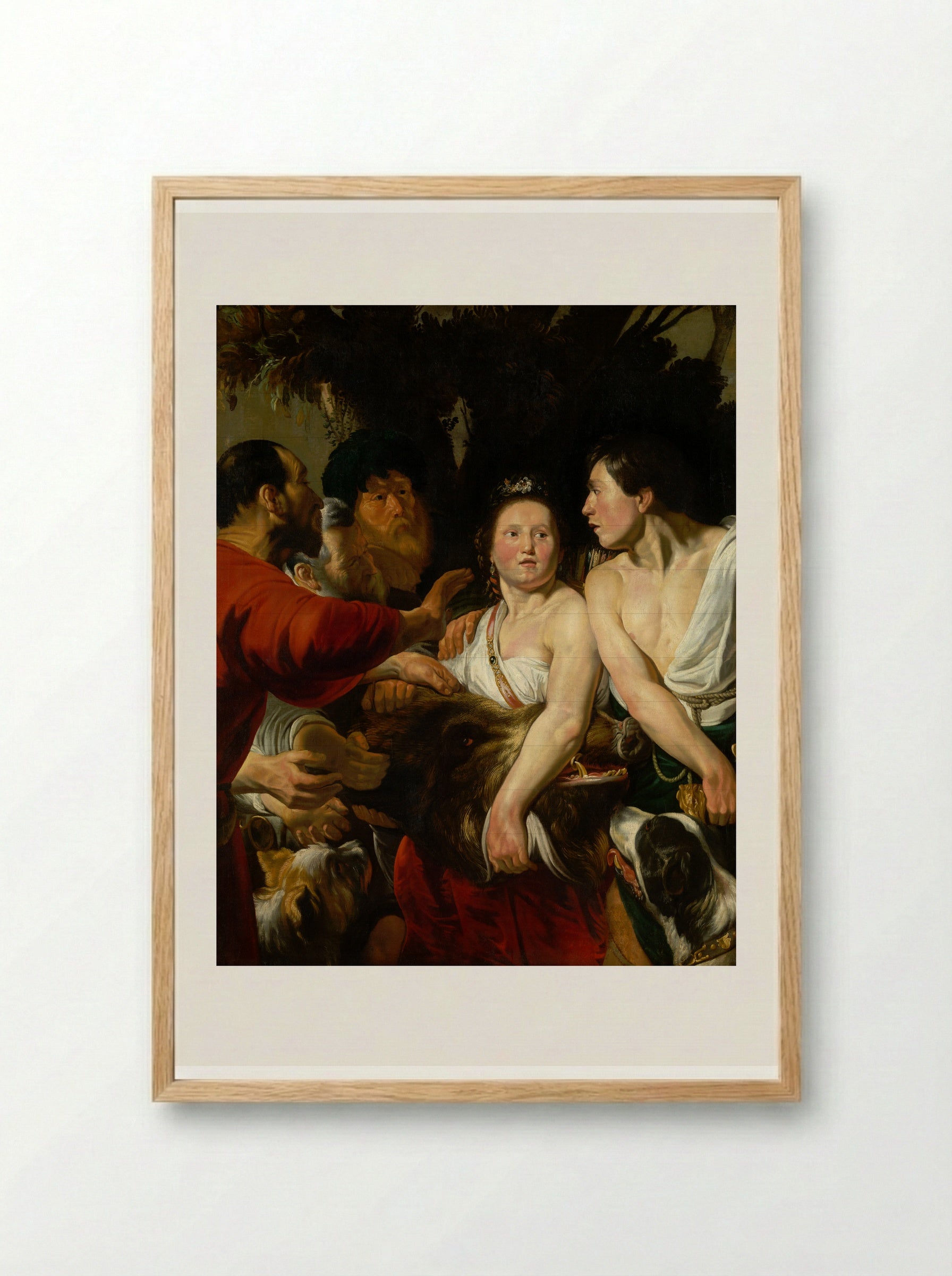 Meleager and Atalanta - Jacob Jordaens - Framed Print Wood