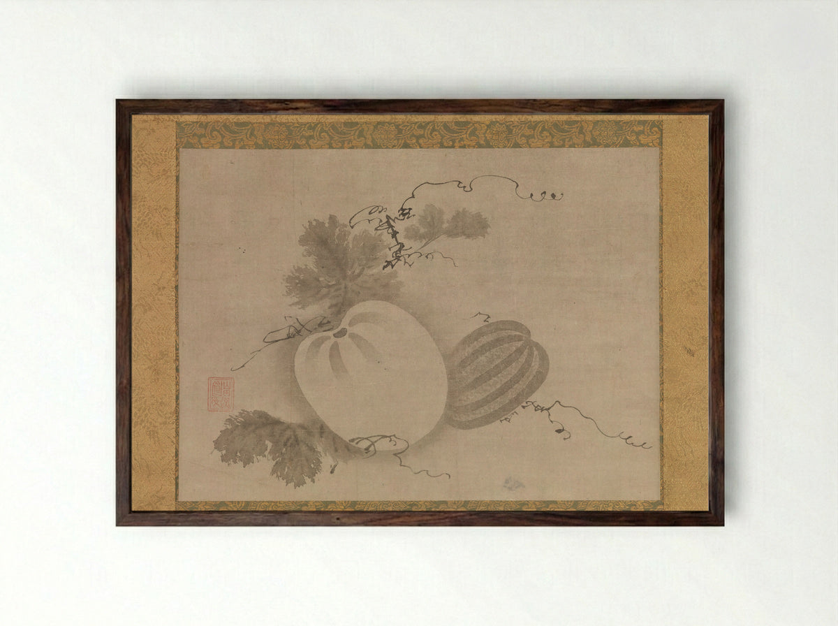 Melons - Yamada Dōan - Framed Print Dark Wood