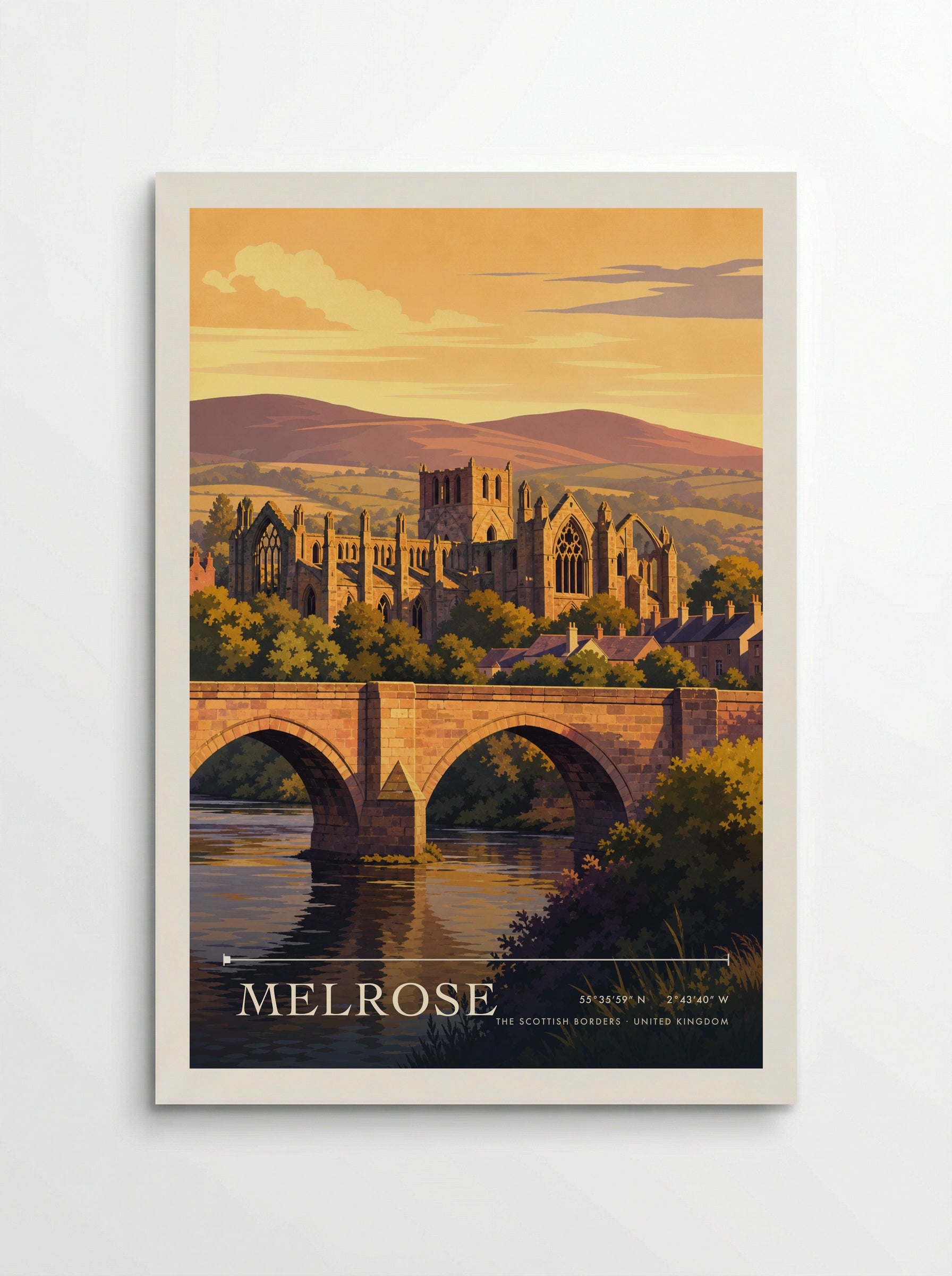 Melrose The Scottish Borders United Kingdom Travel Poster - Poster