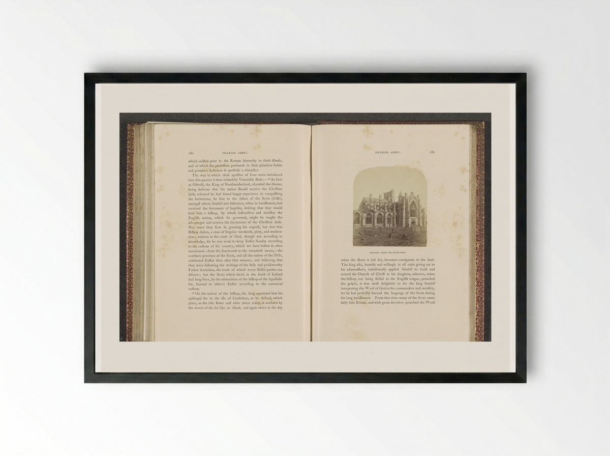 Melrose: From the South-West - George Washington Wilson - Framed Print Black