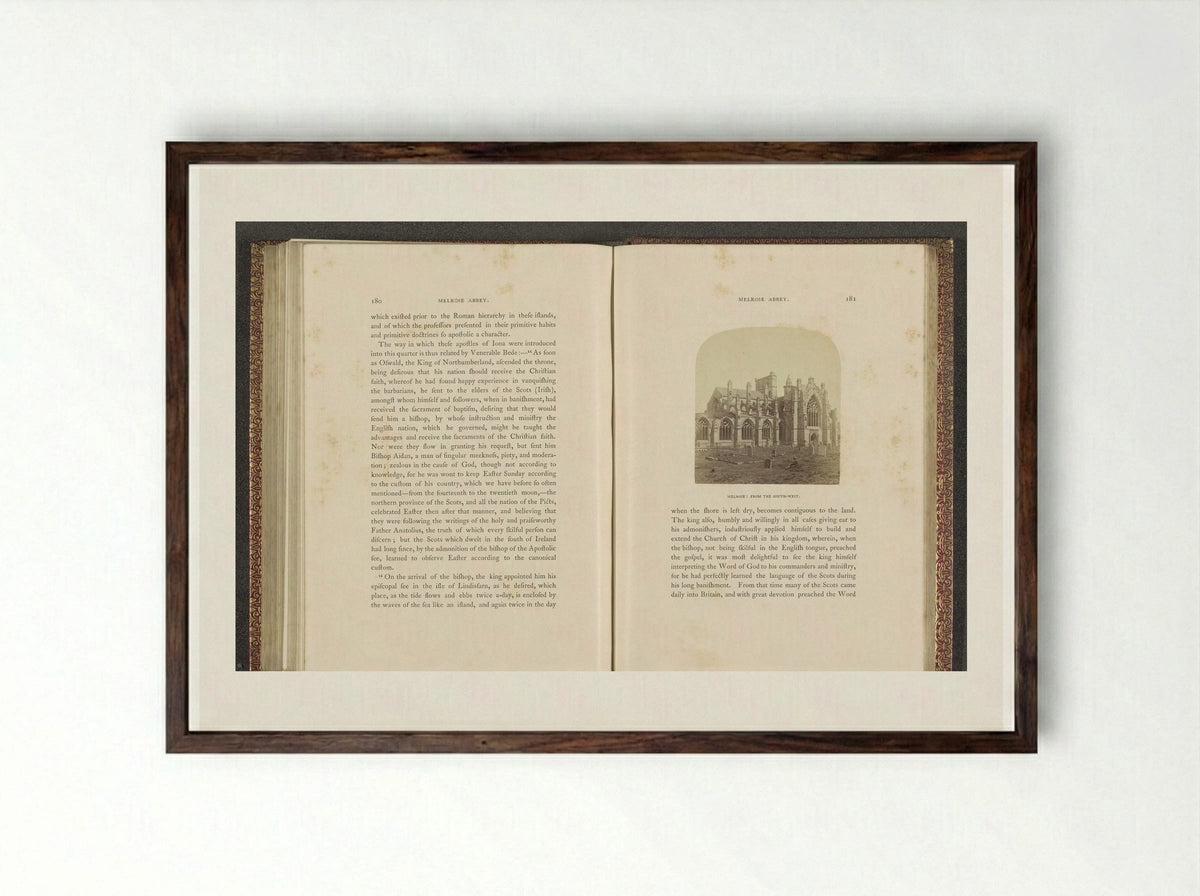 Melrose: From the South-West - George Washington Wilson - Framed Print Dark Wood
